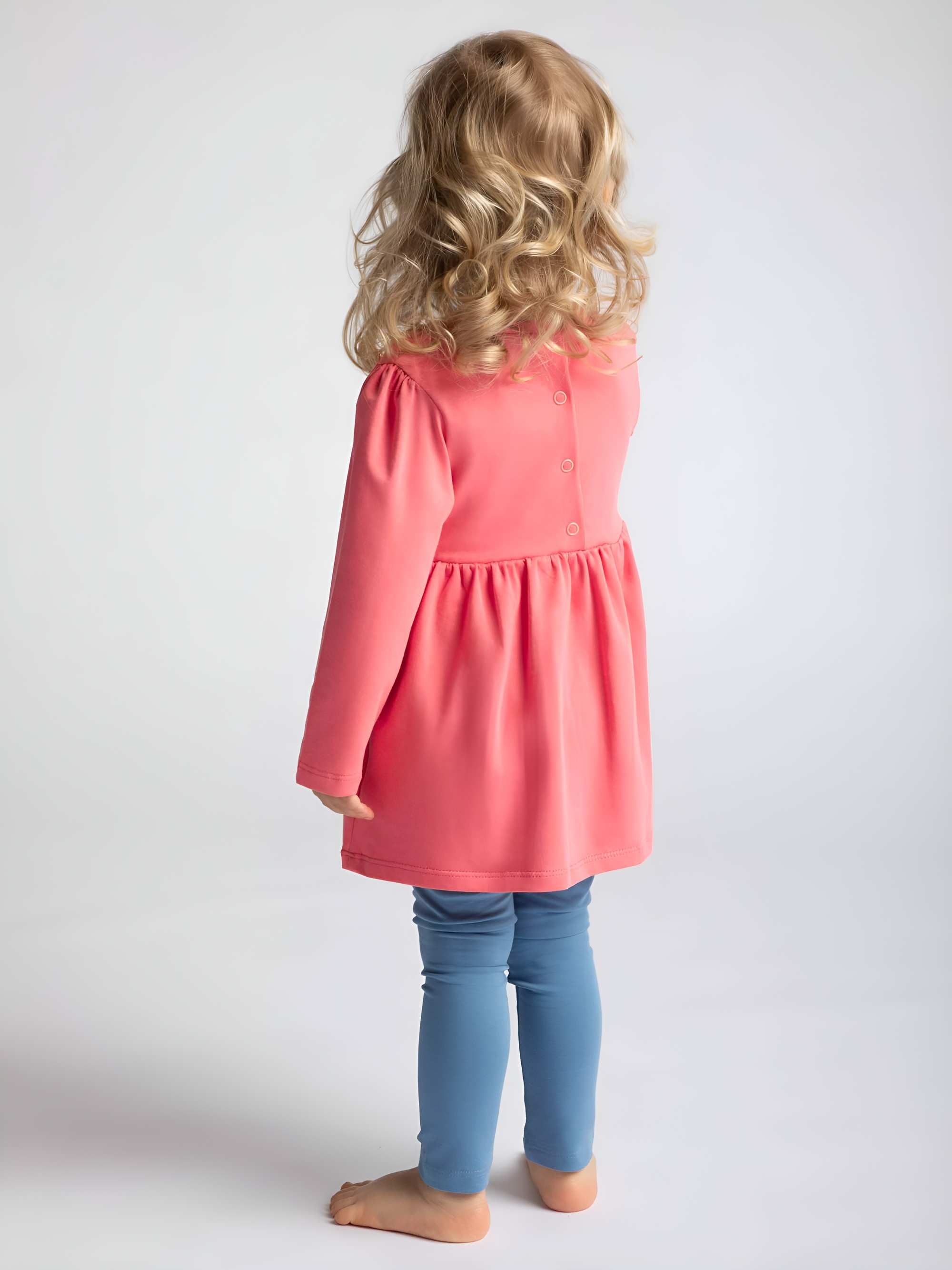 Coral long sleeve bodysuit dress