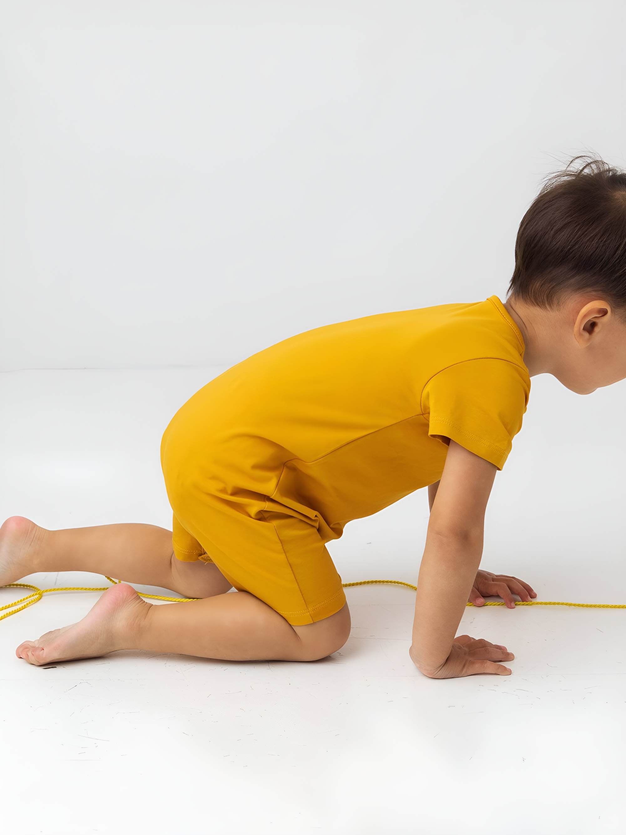 Mustard short sleeve romper