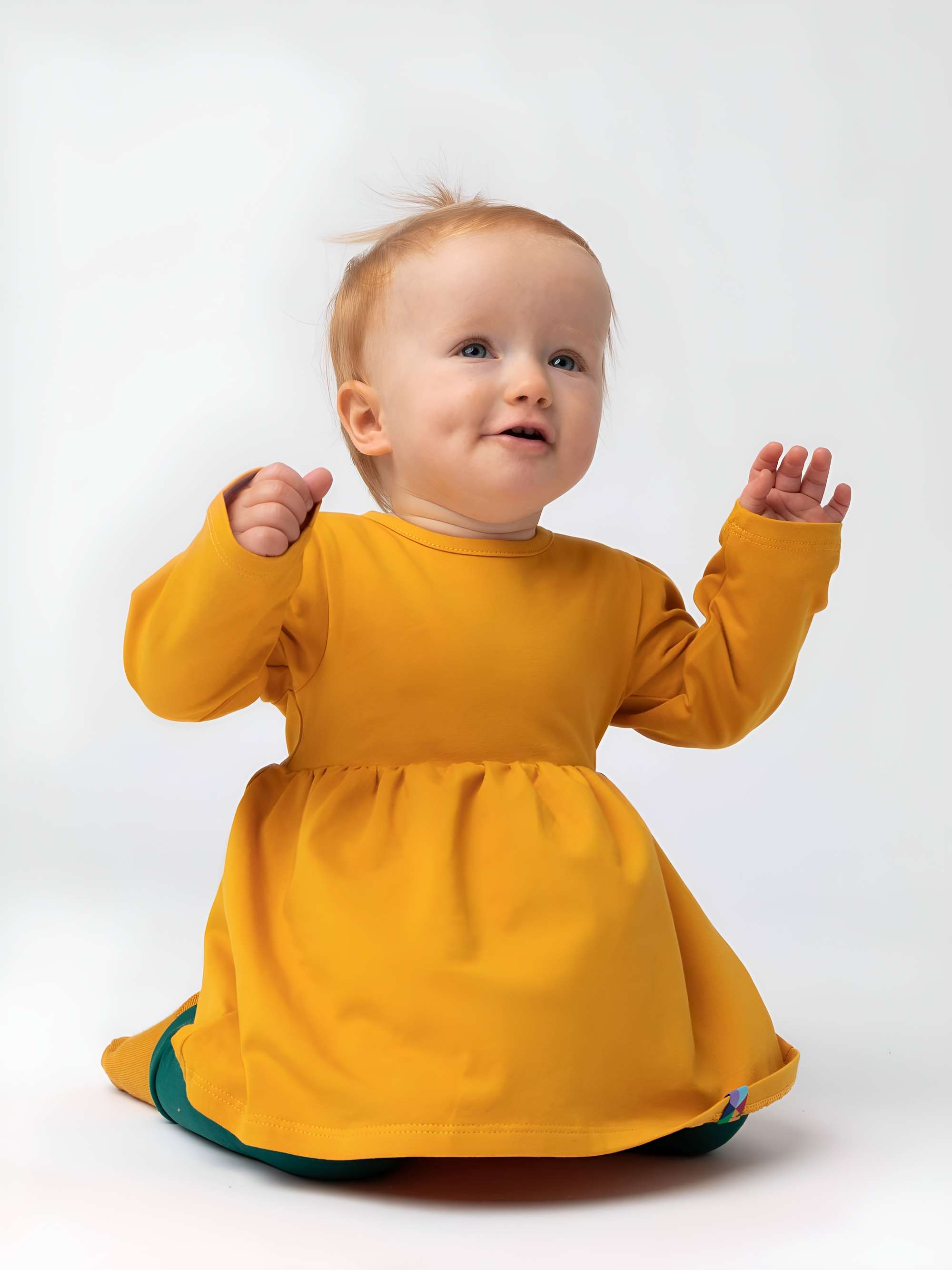 Mustard long sleeve bodysuit dress