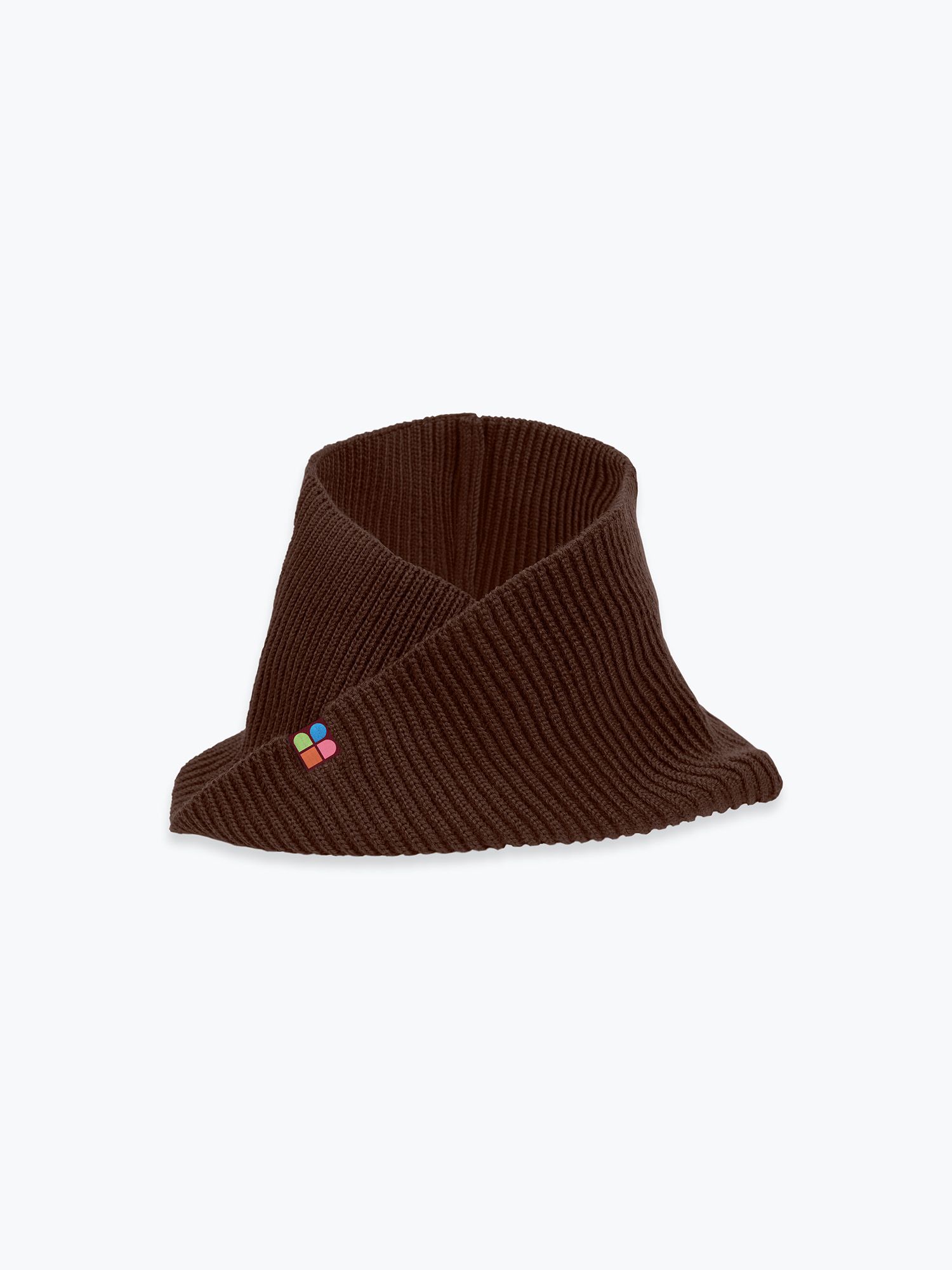 Brown merino wool neck warmer kids