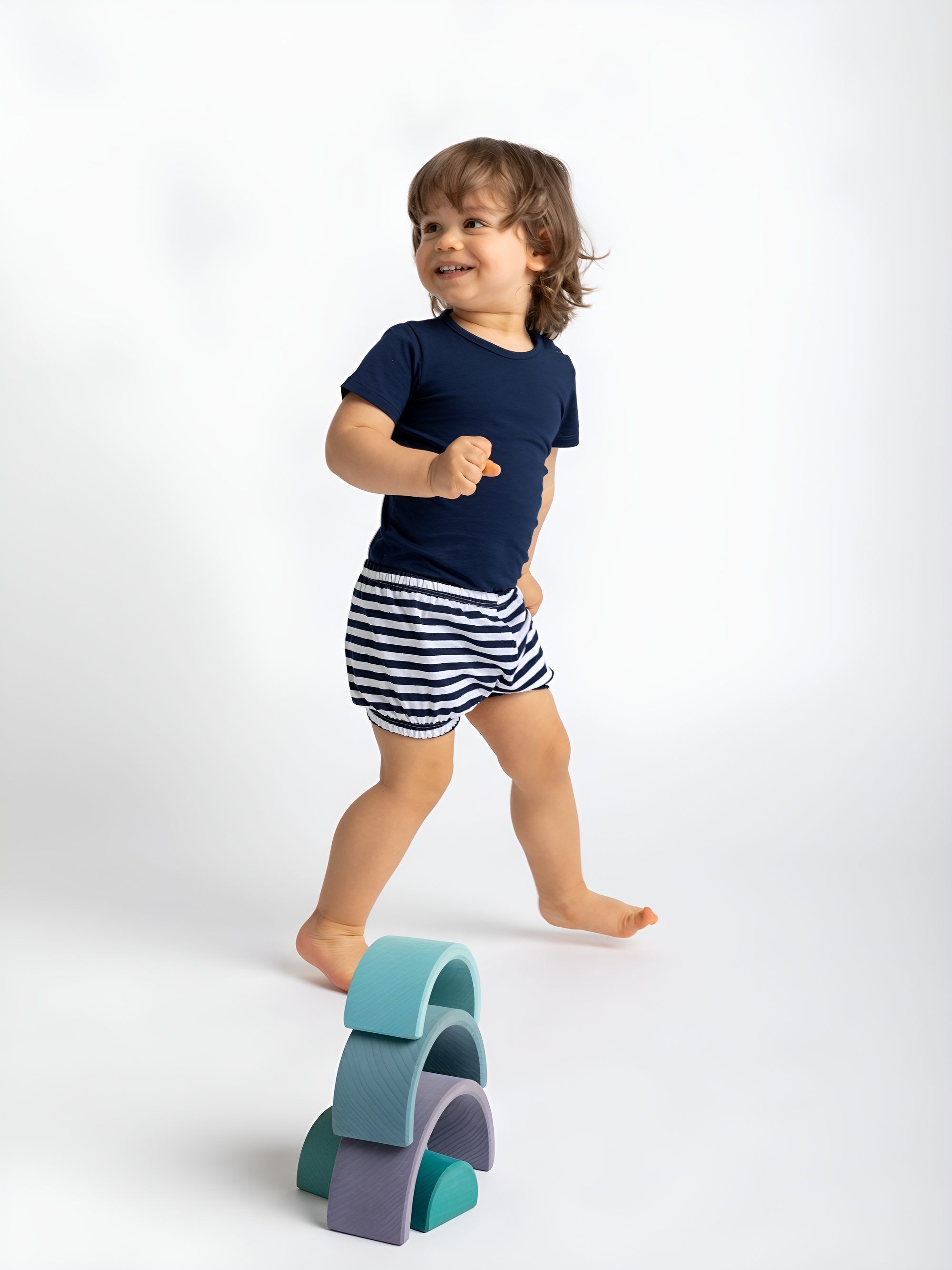 Navy blue stripes bloomers