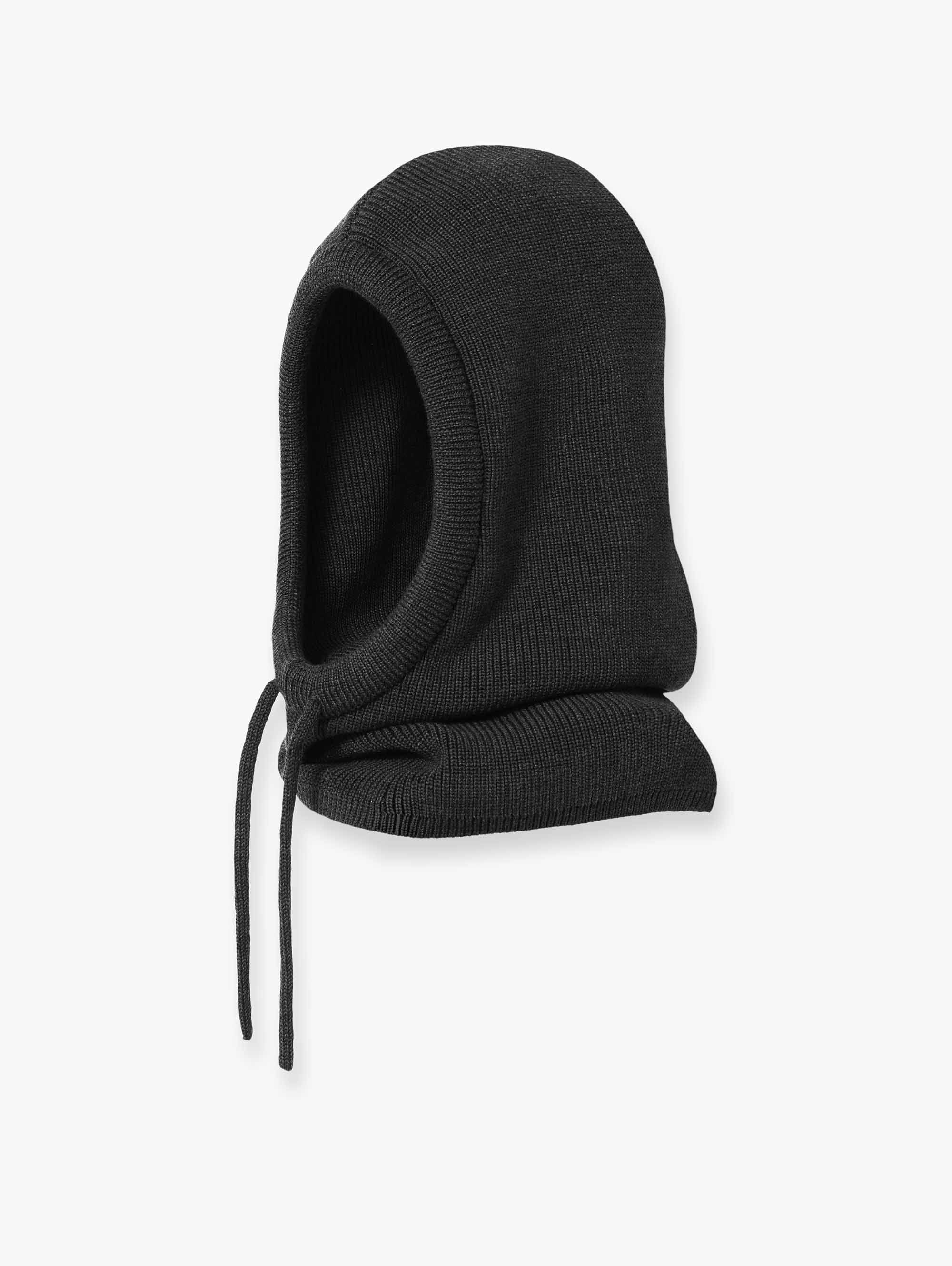 Black Merino Wool Balaclava