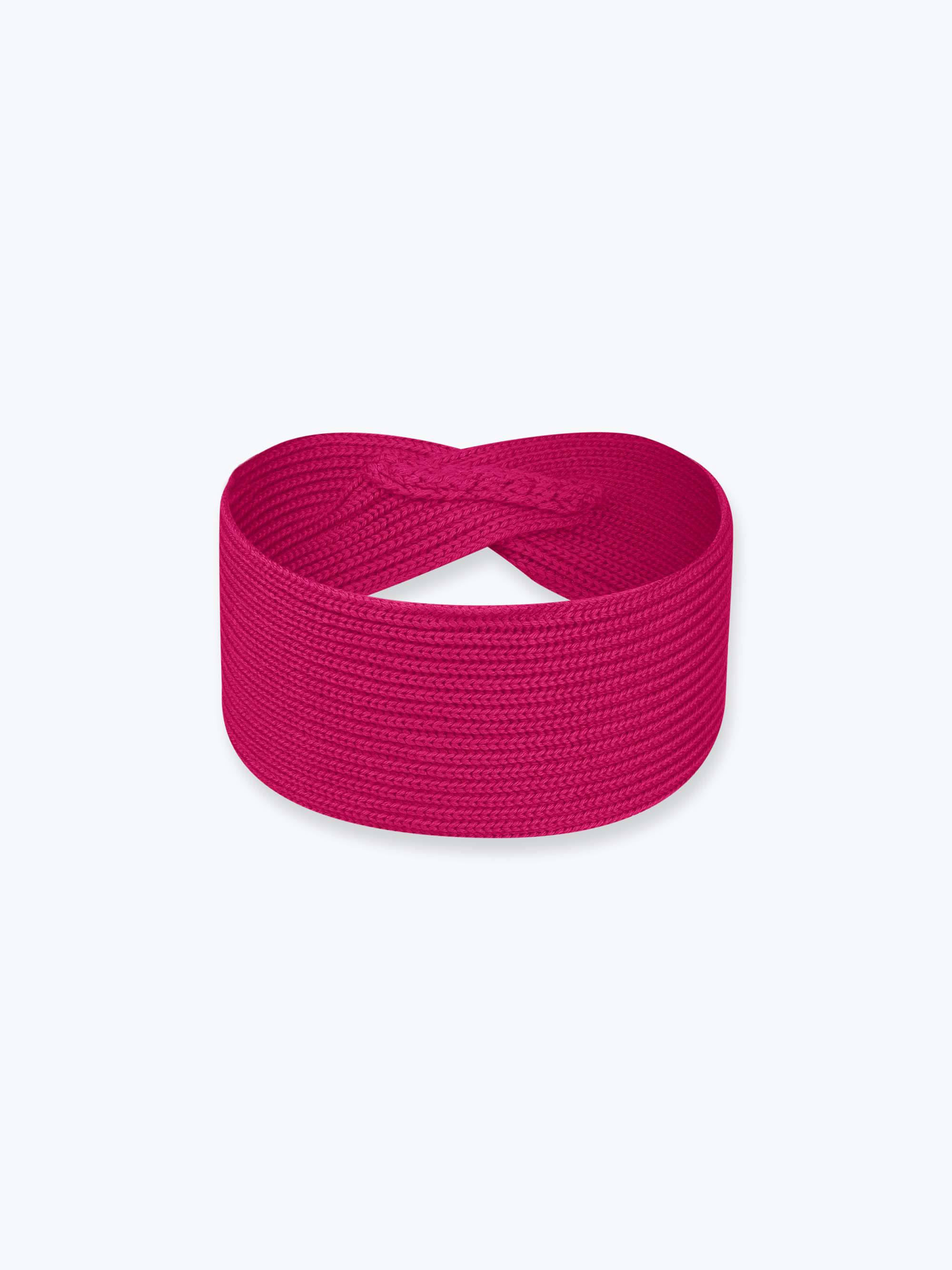 Pink merino wool headband adults