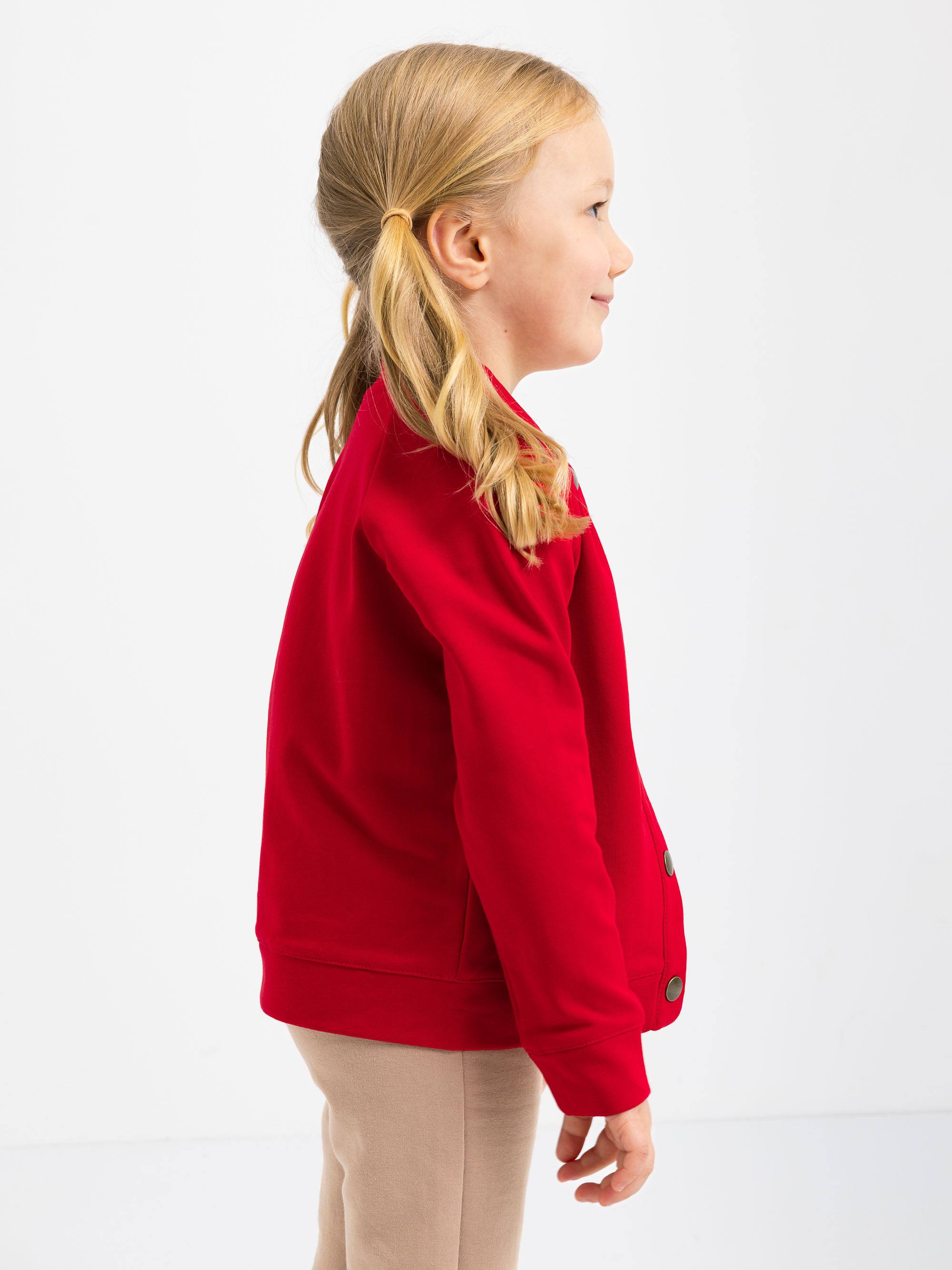 Czerwona bluza bomber z kieszeniami
