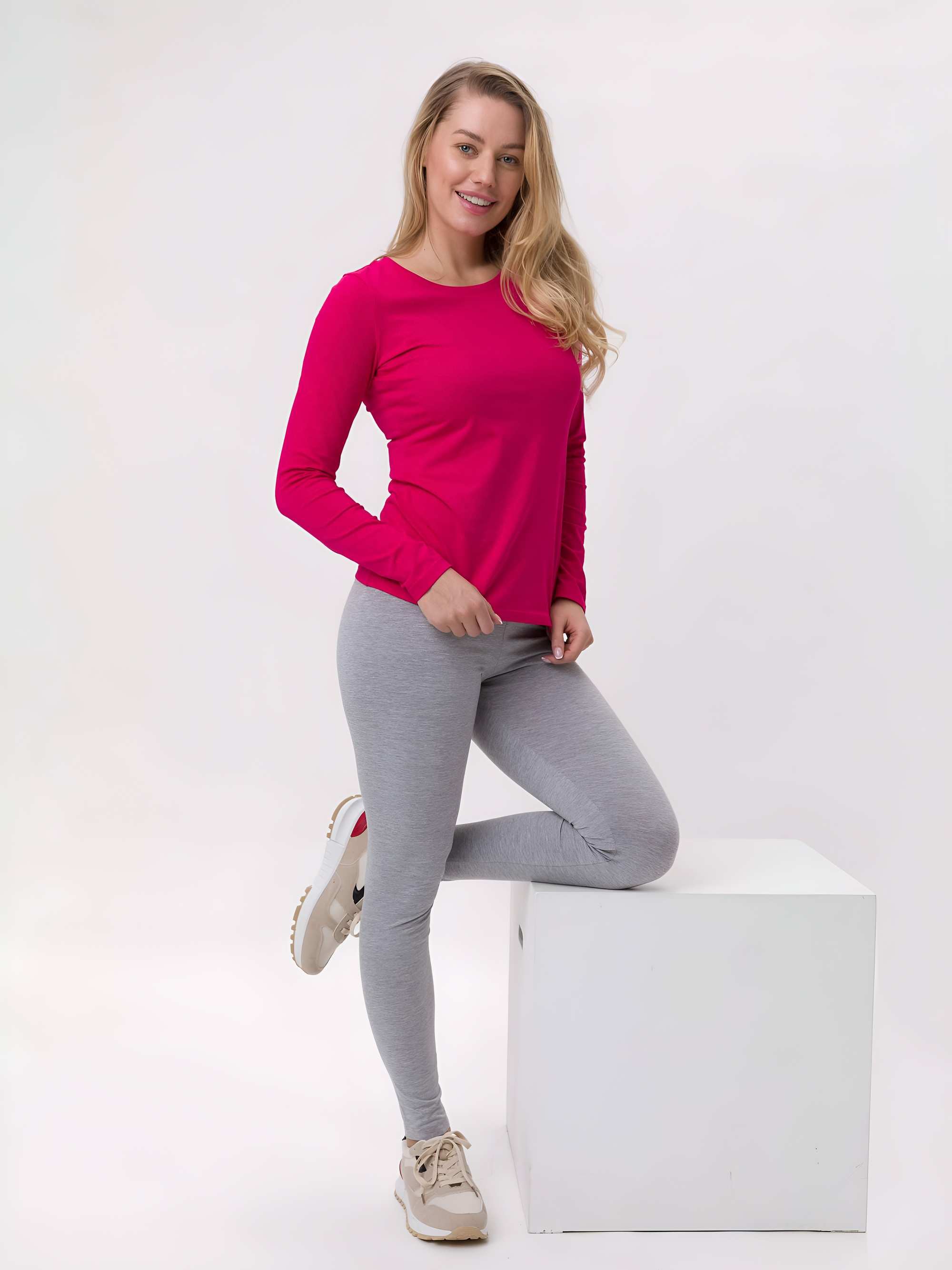 Szare legginsy z gumką w pasie