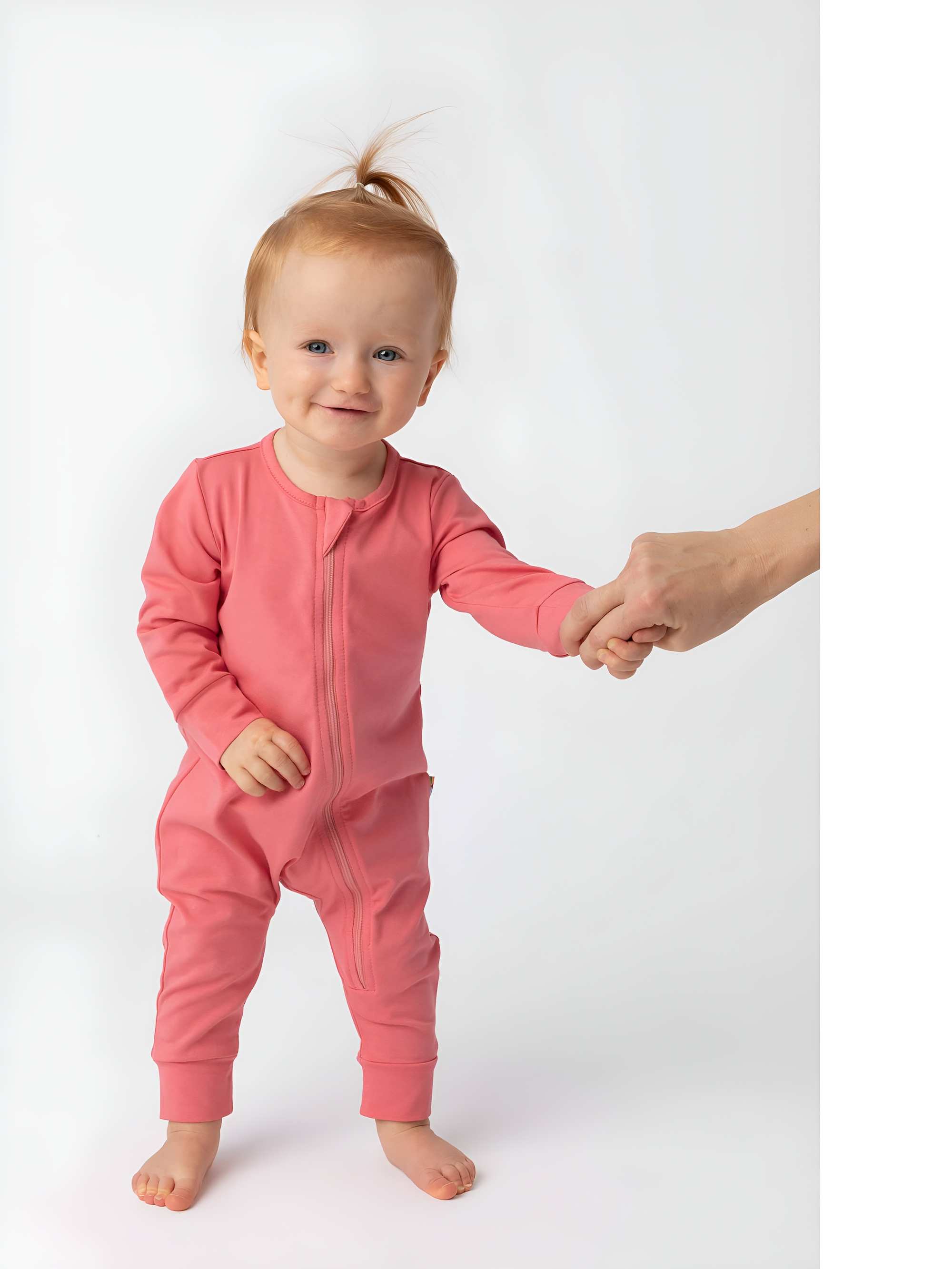 Coral romper suit