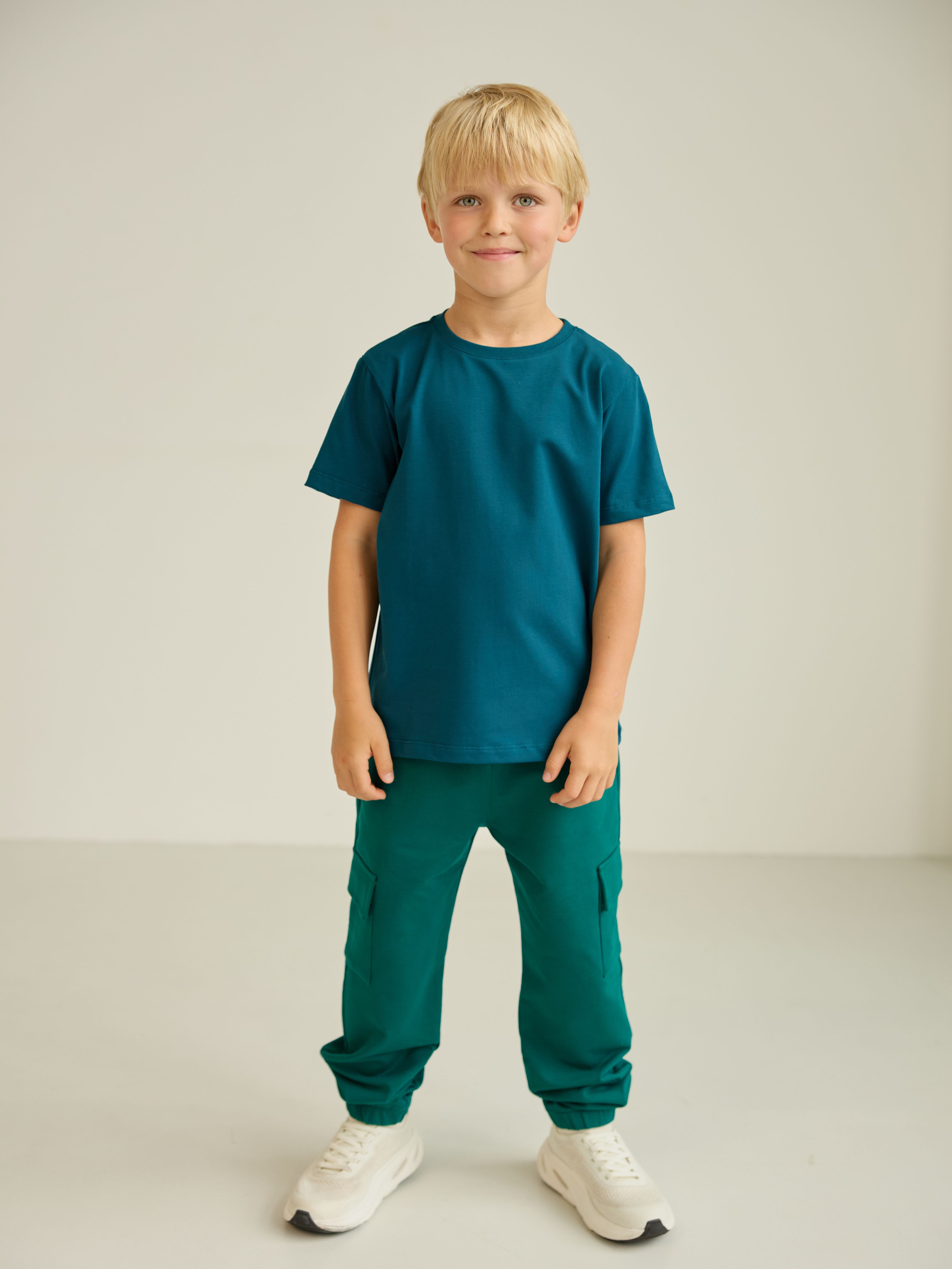 Sea green Ribbed Trim T-Shirt Junior