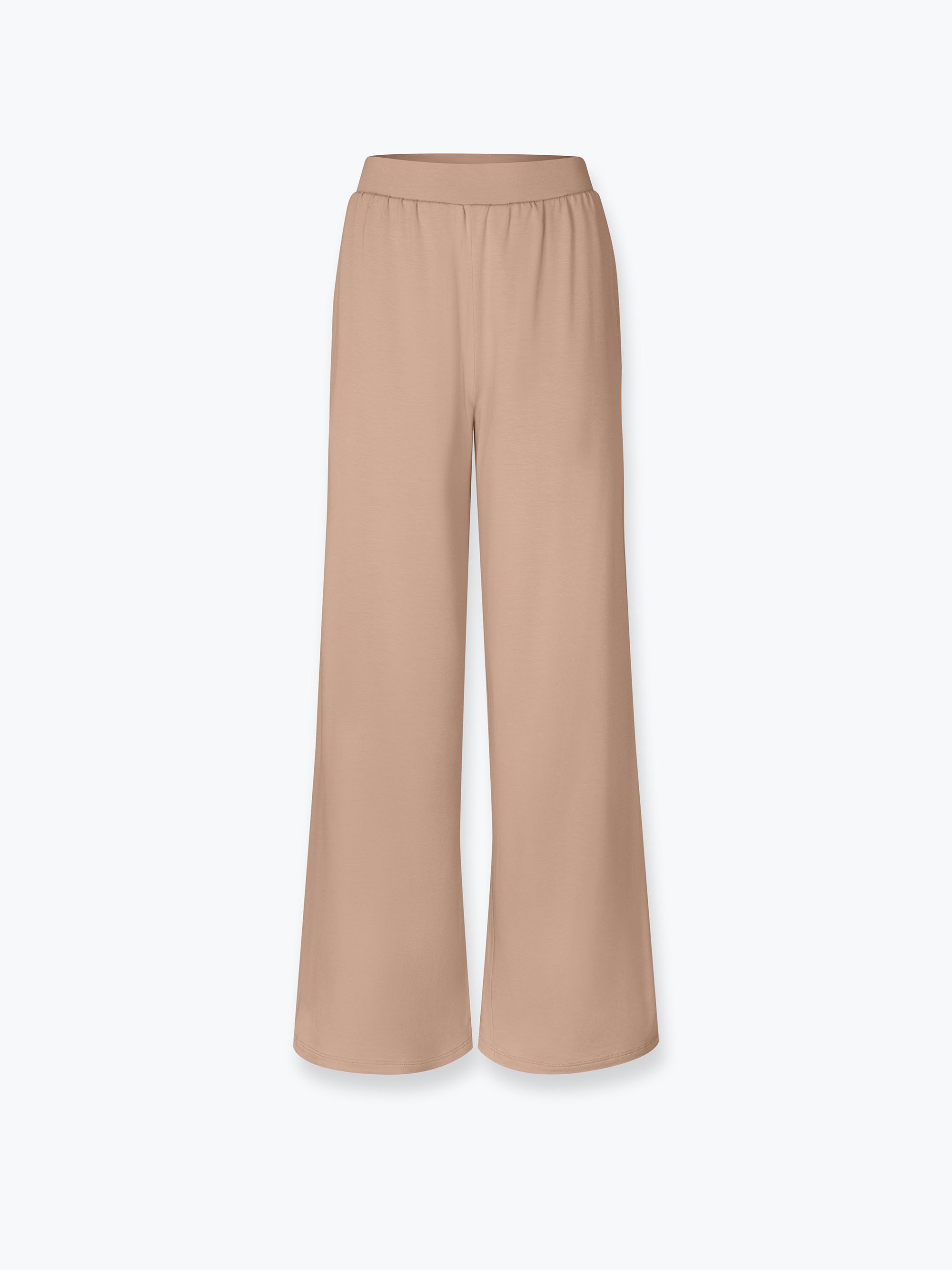 Mocha mousse spodnie z szerokimi nogawkami damskie SHORT