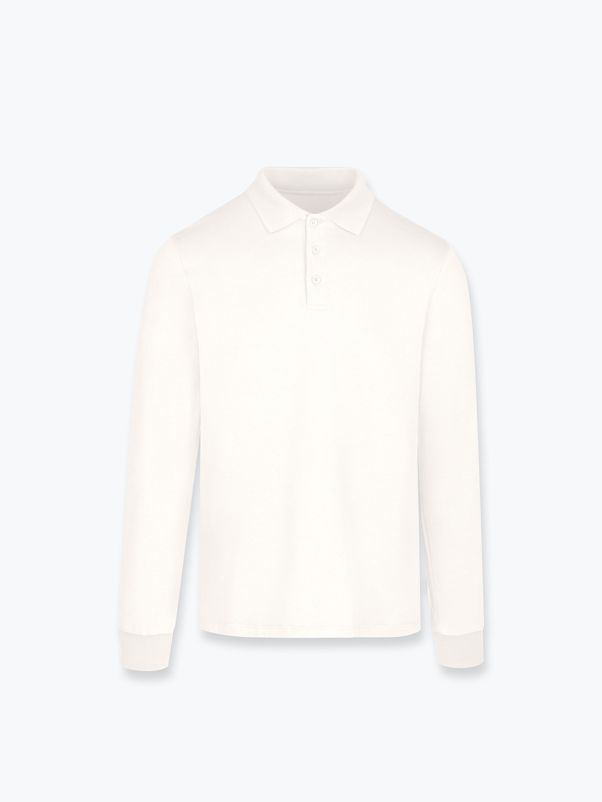 Cream white long-sleeve polo shirt Men