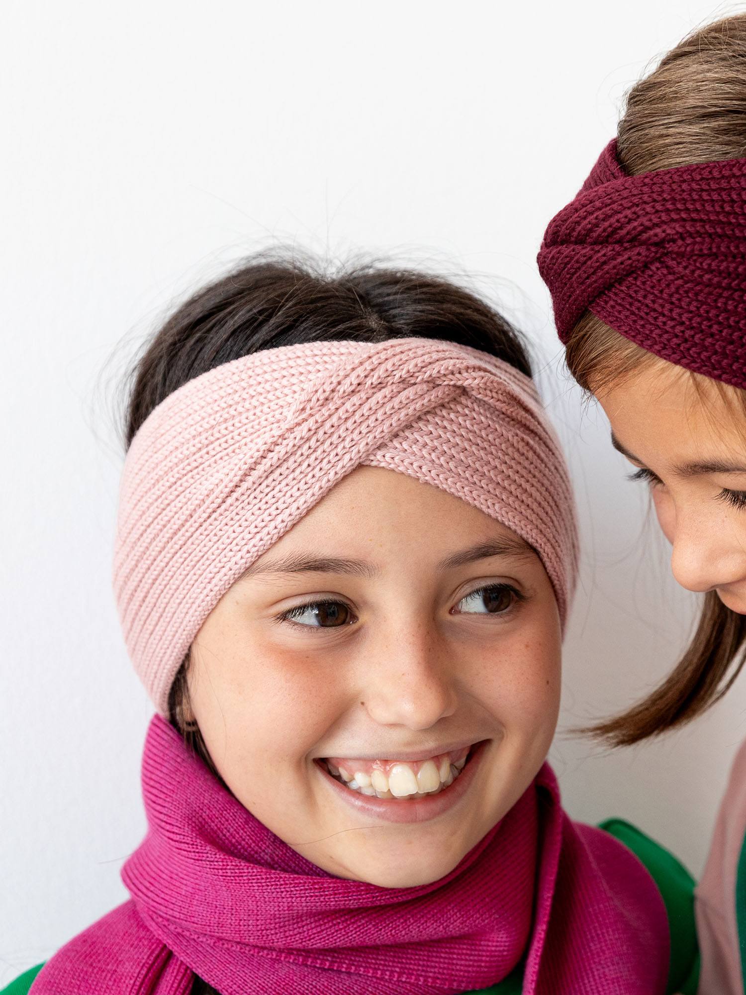 Powder pink merino wool headband