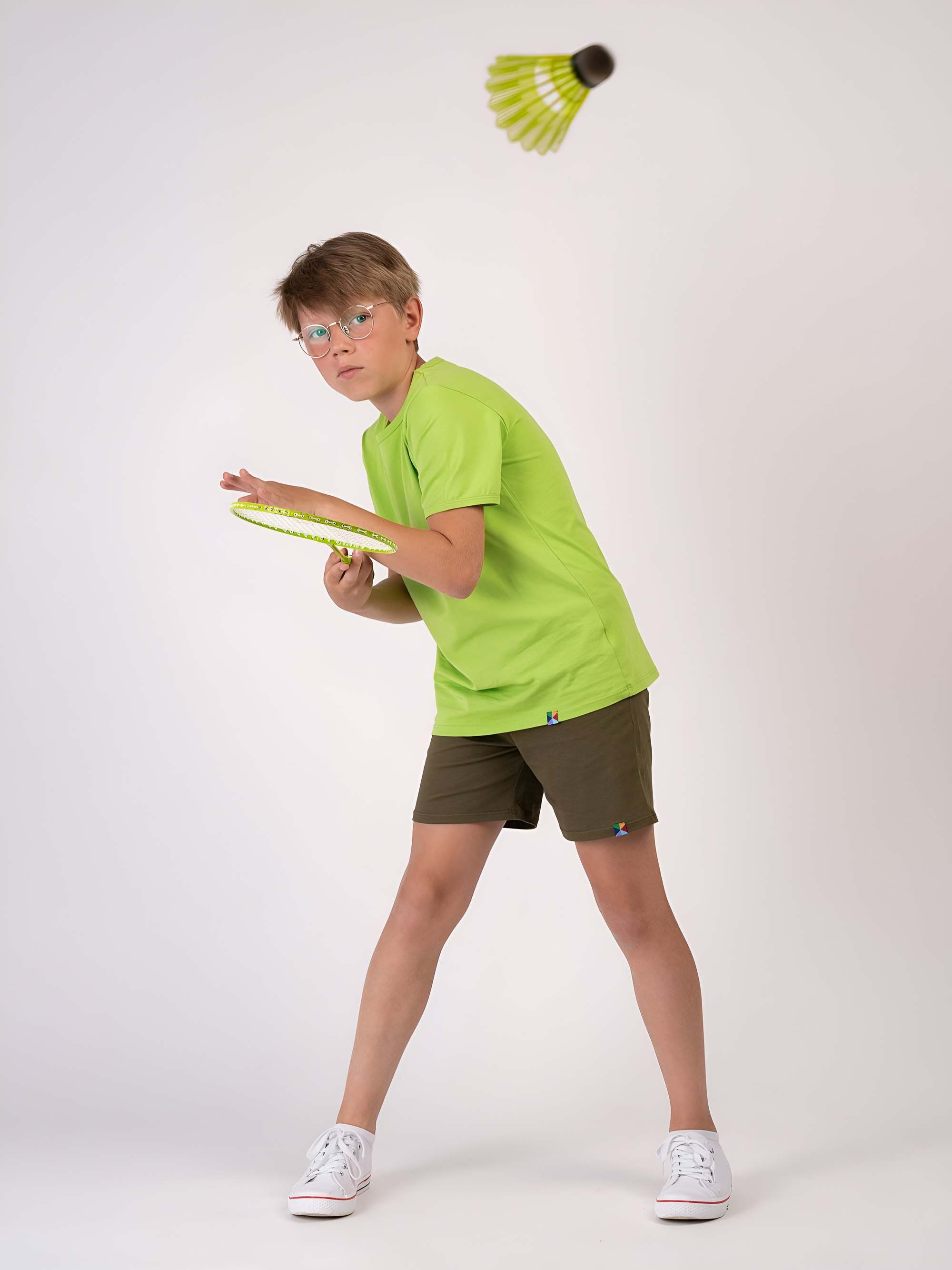 Khaki spodenki cienkie Junior