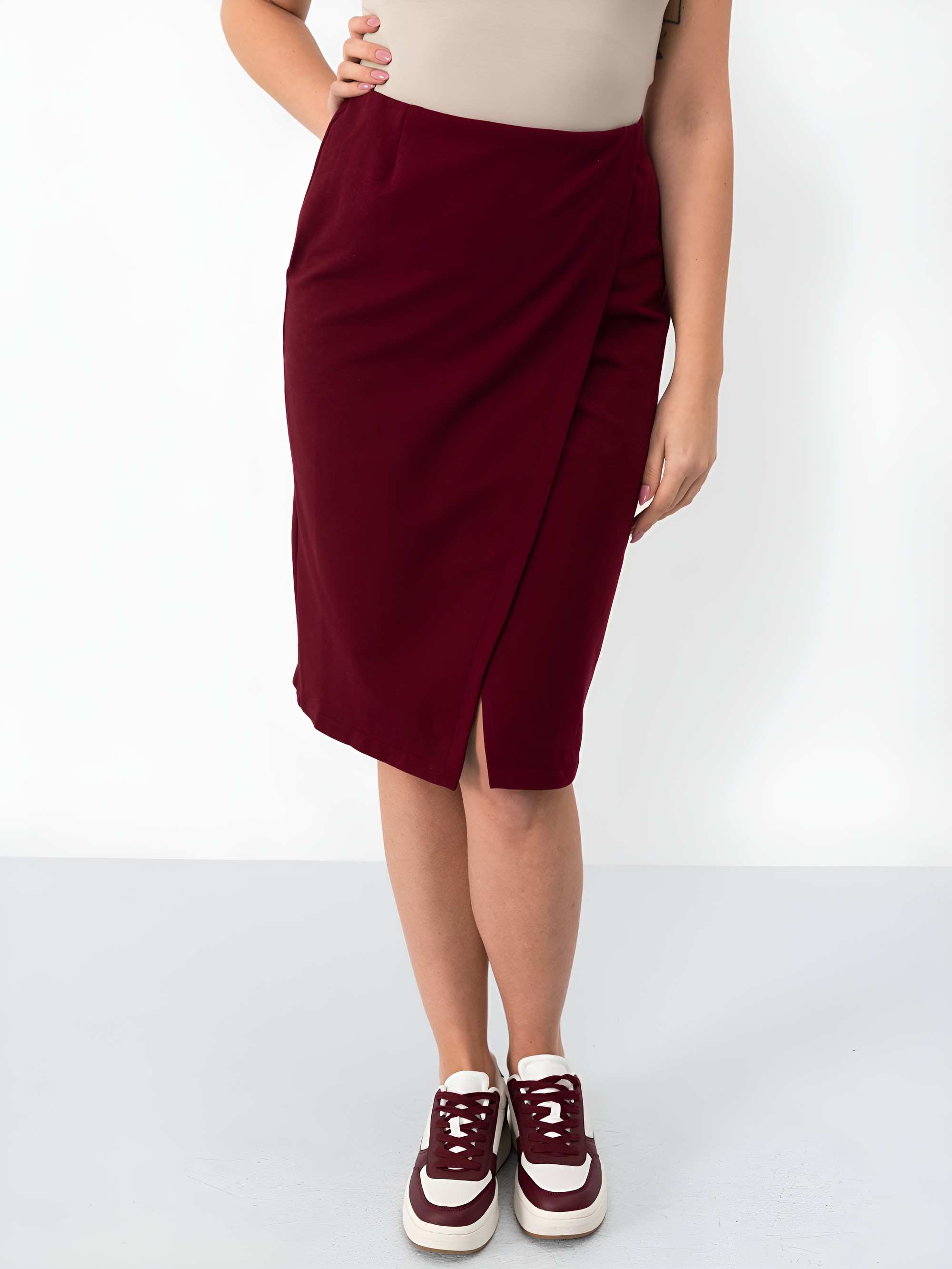 Burgundy wrap skirt Women