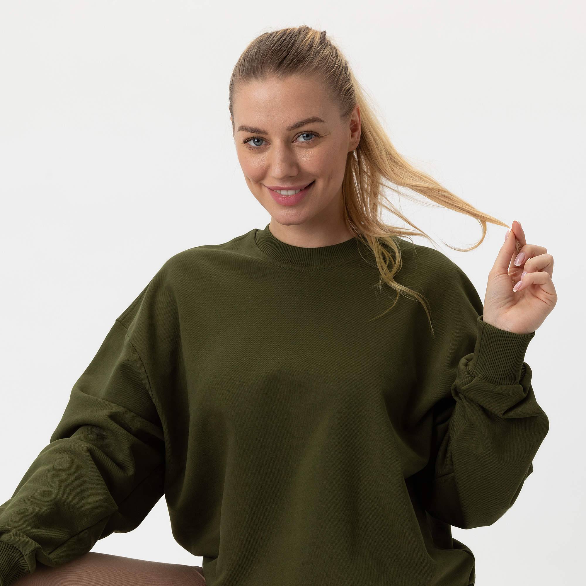 Khaki bluza przez głowę damska