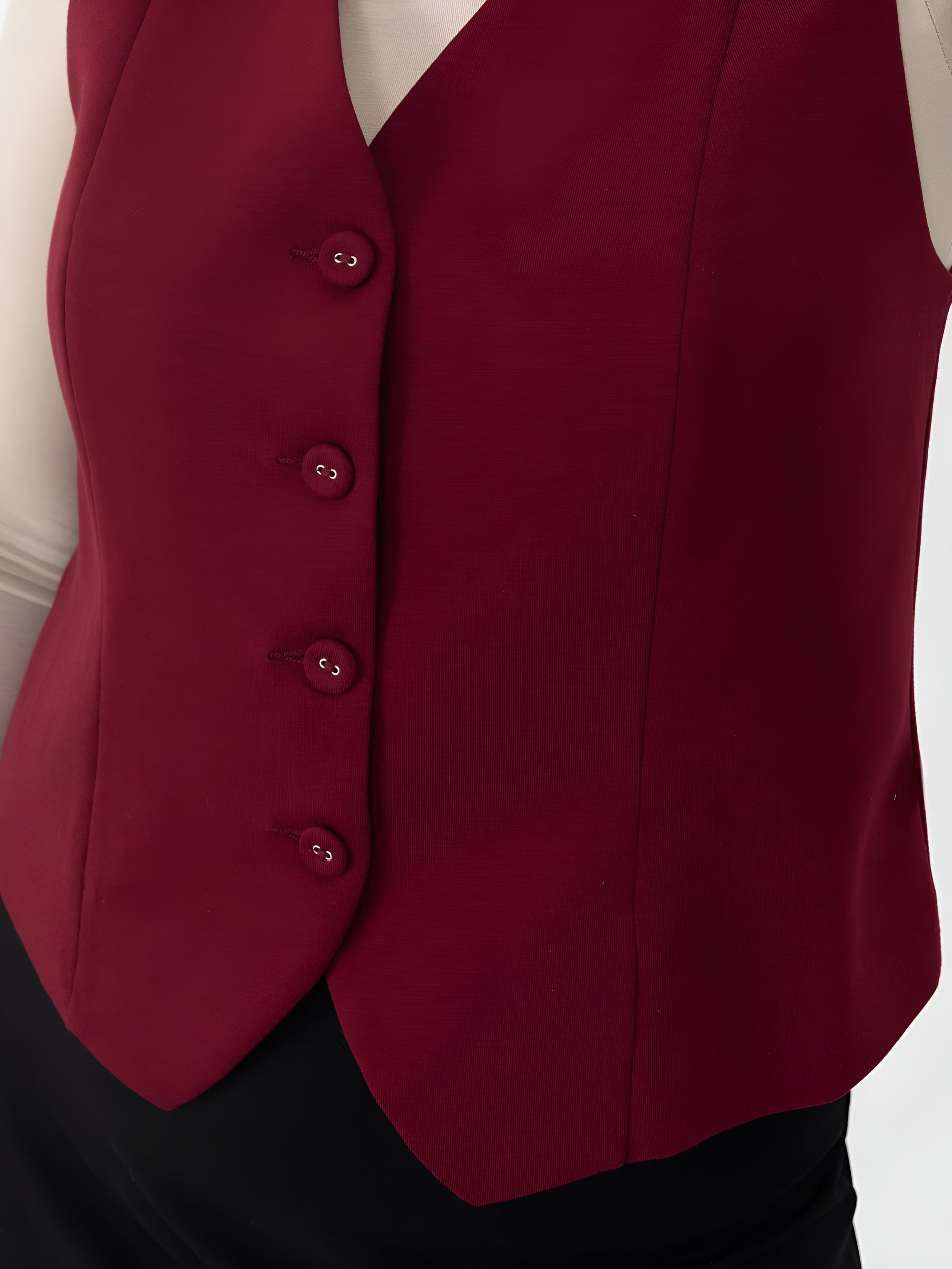 Burgundy vest Women