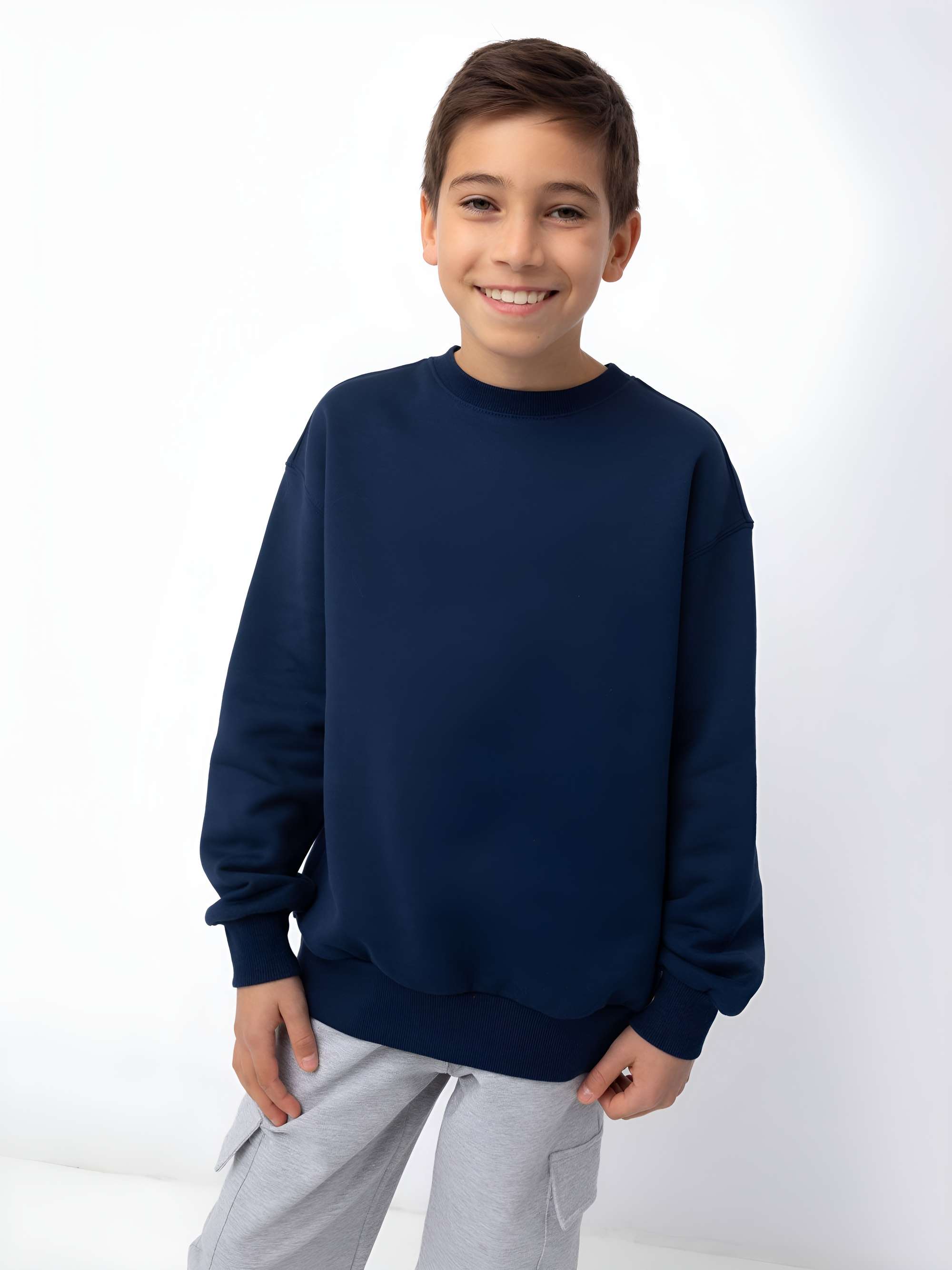 Granatowa bluza dresowa ocieplana Junior