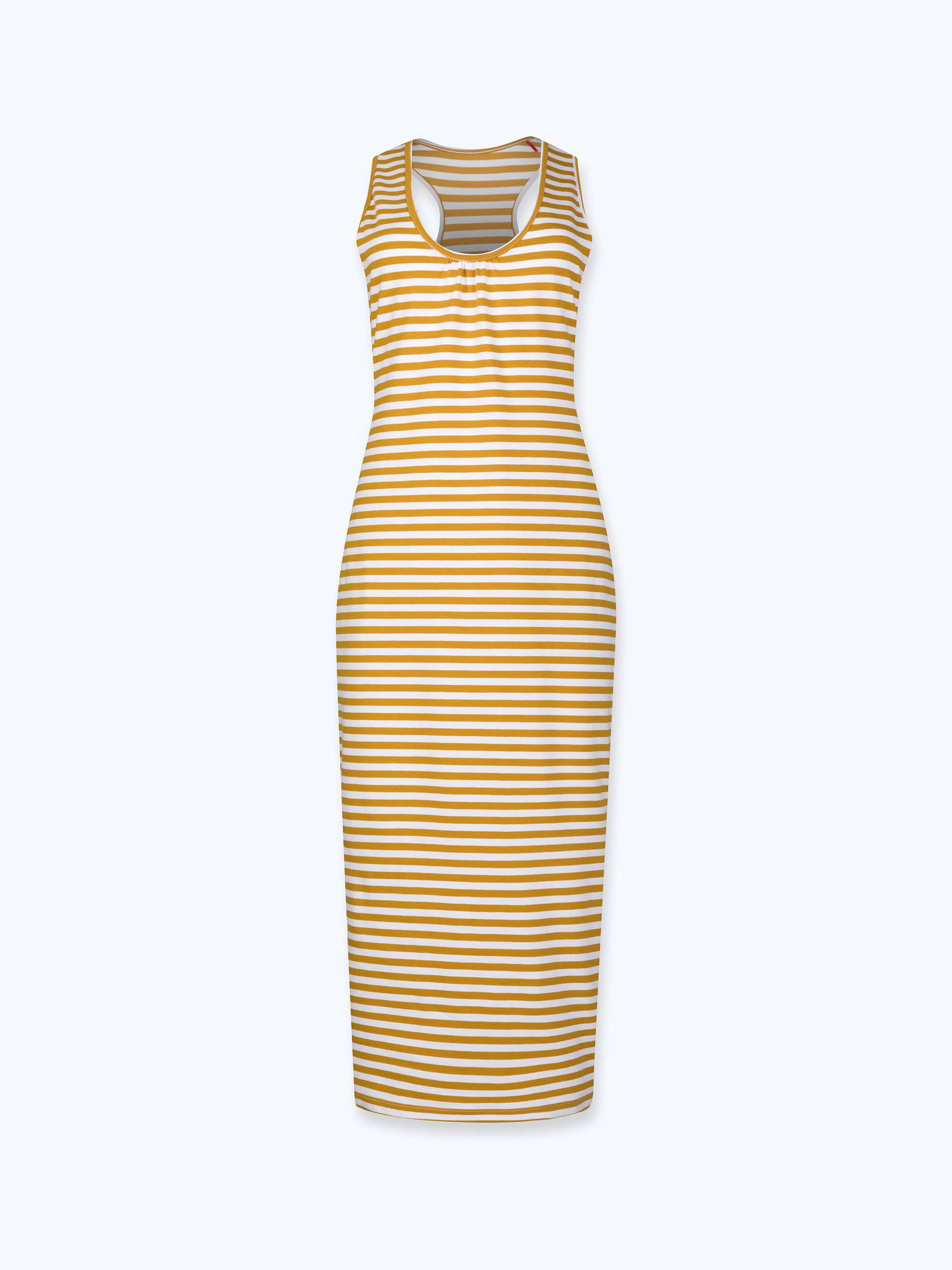 Mustard stripes striped summer dress Women