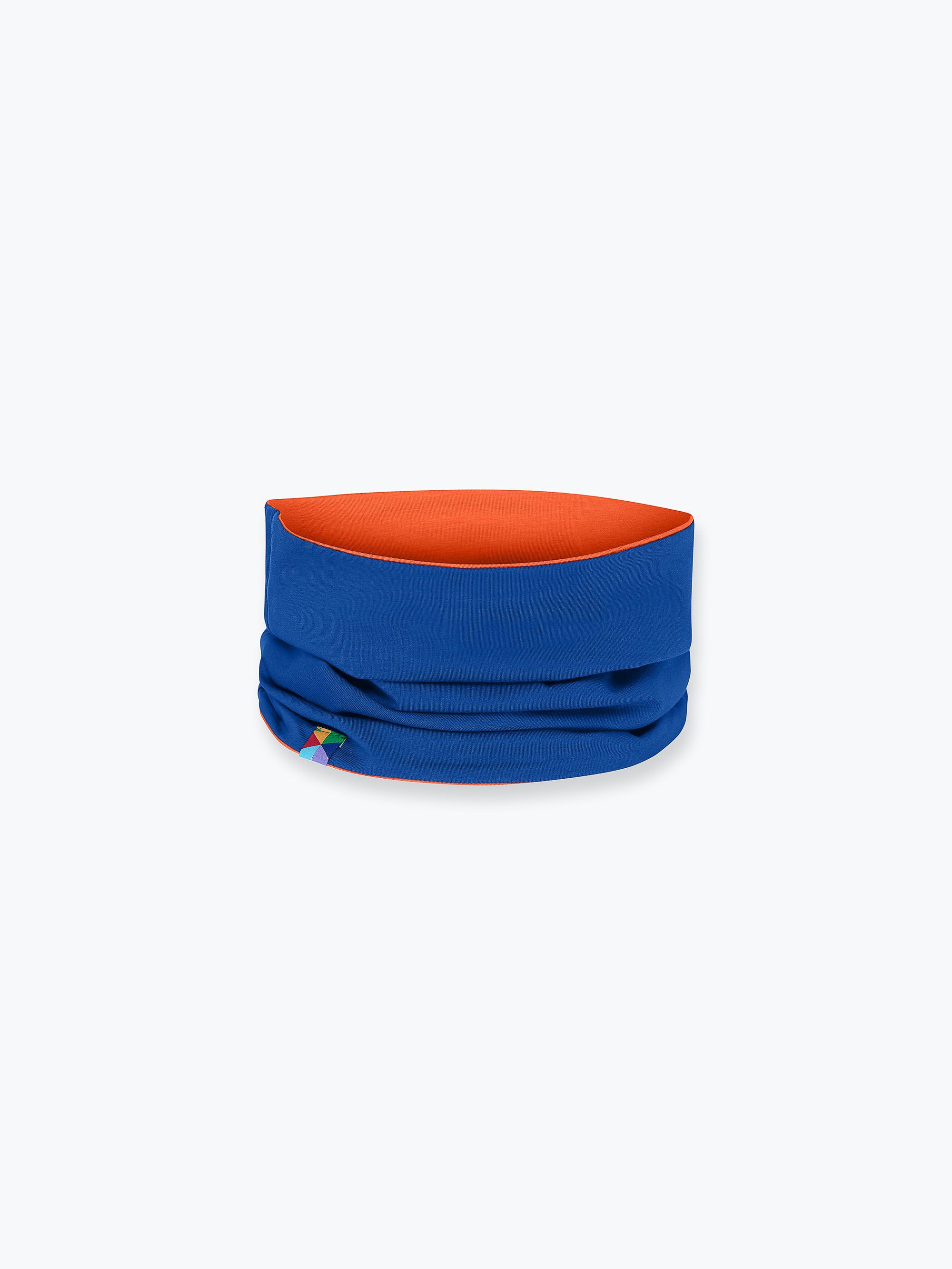 Orange - blue reversible neck warmer Junior