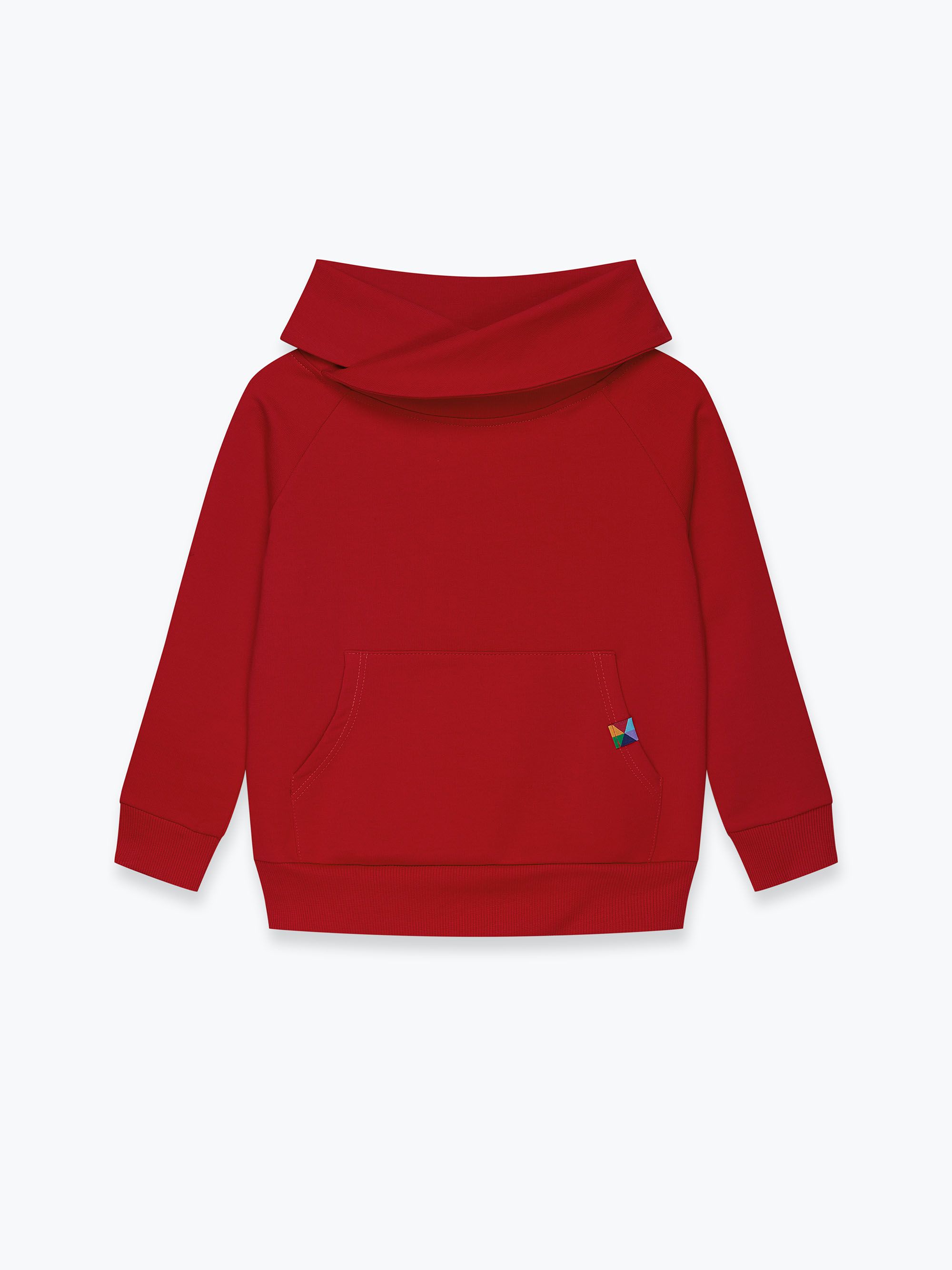Czerwona bluza z szalem Junior