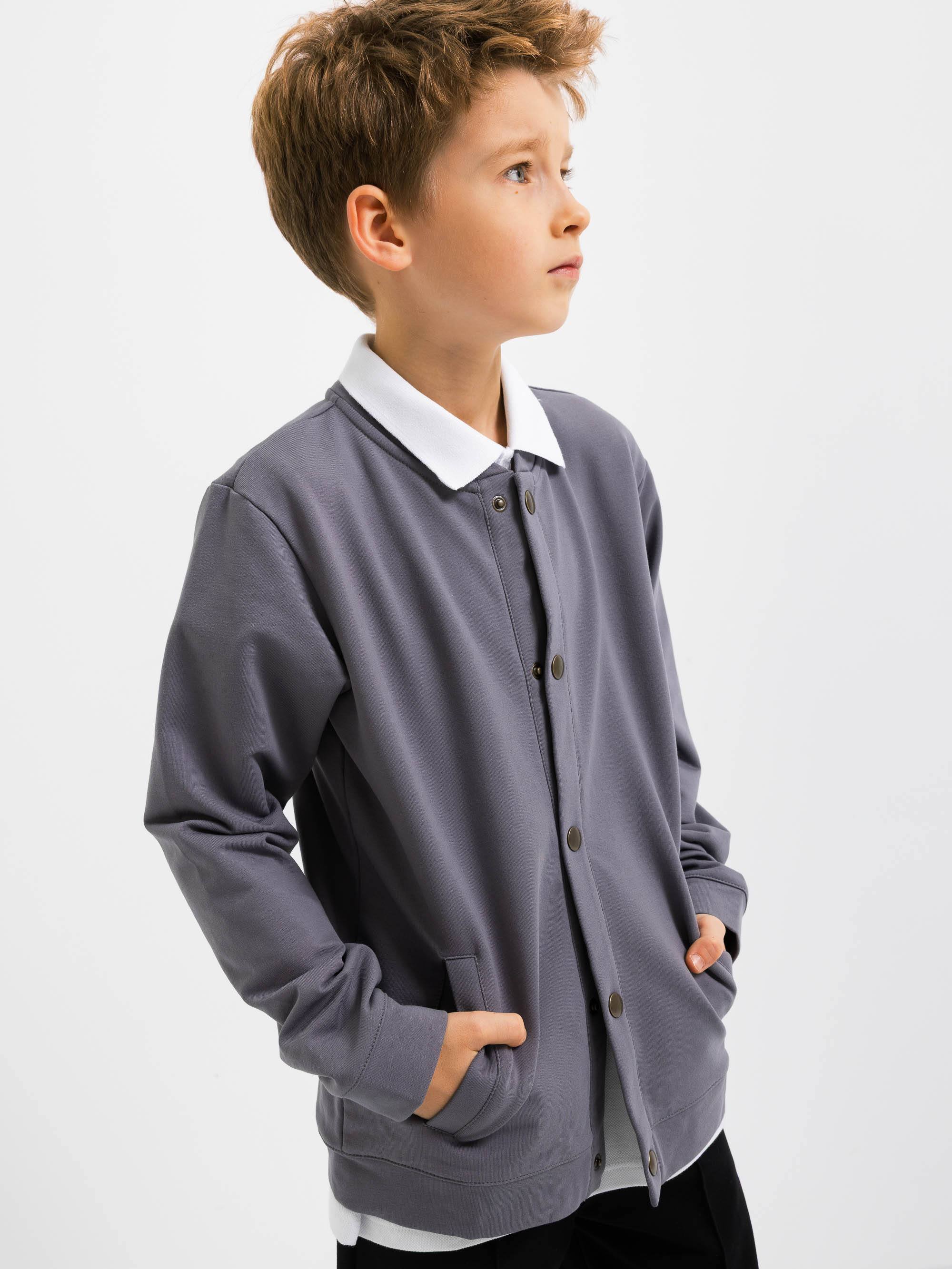 Grafitowa bluza bomber z kieszeniami
