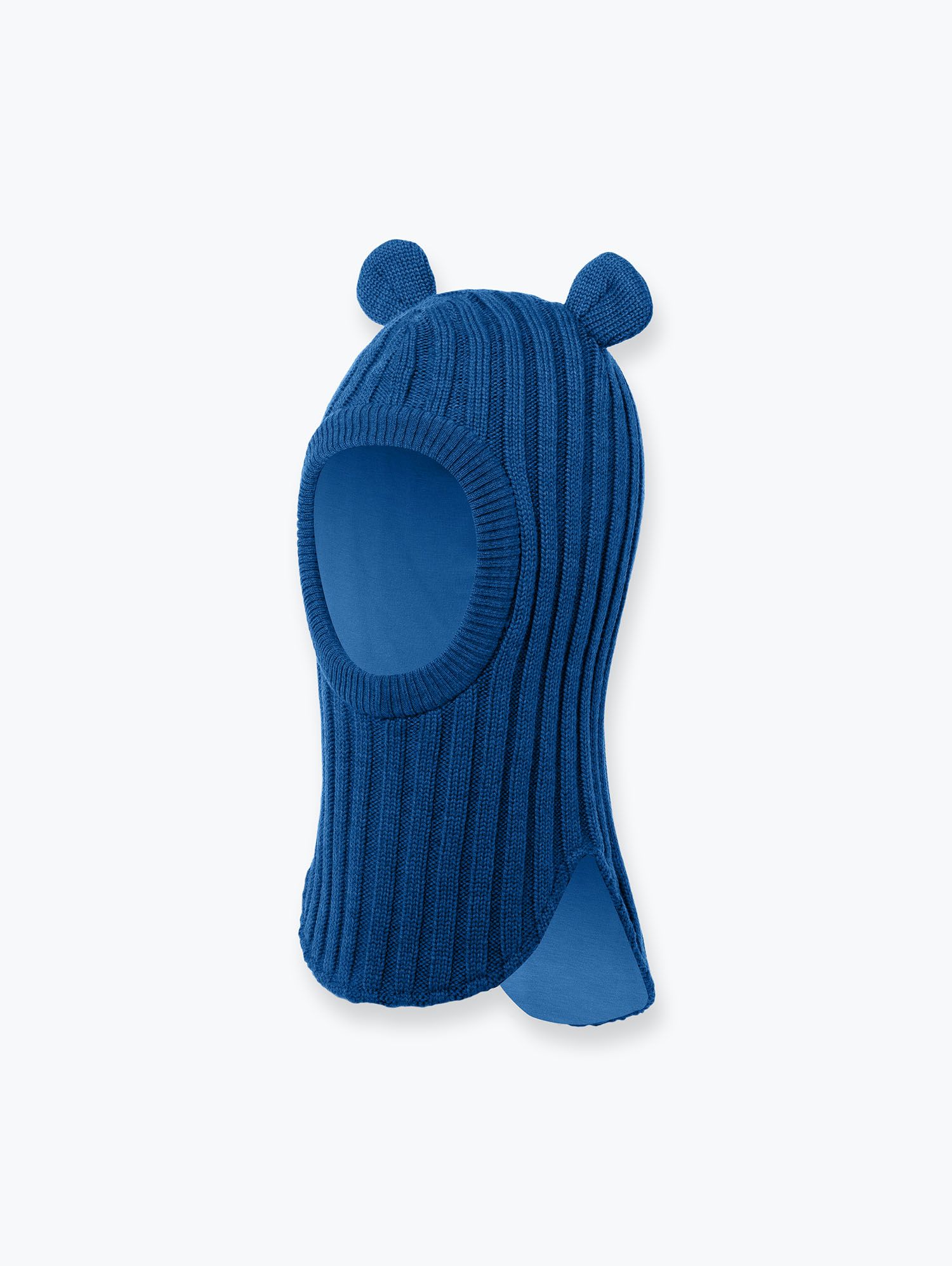 Niebieska kominiarka merino z uszkami