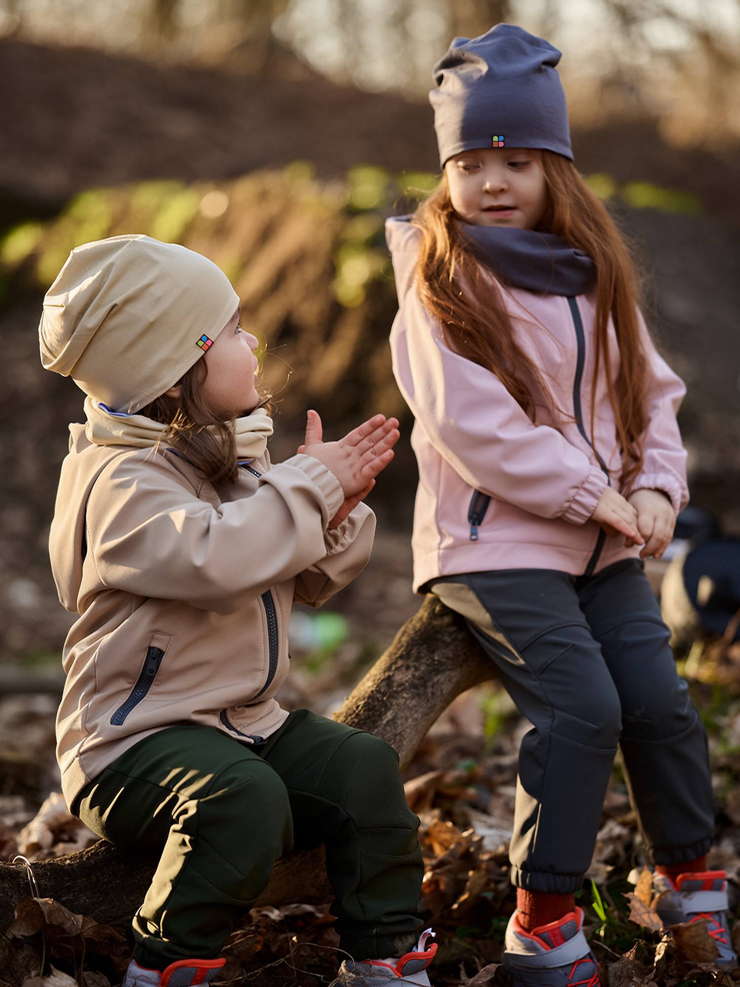 Very peri-beige Reversible Beanie & Neck Warmer Set Junior
