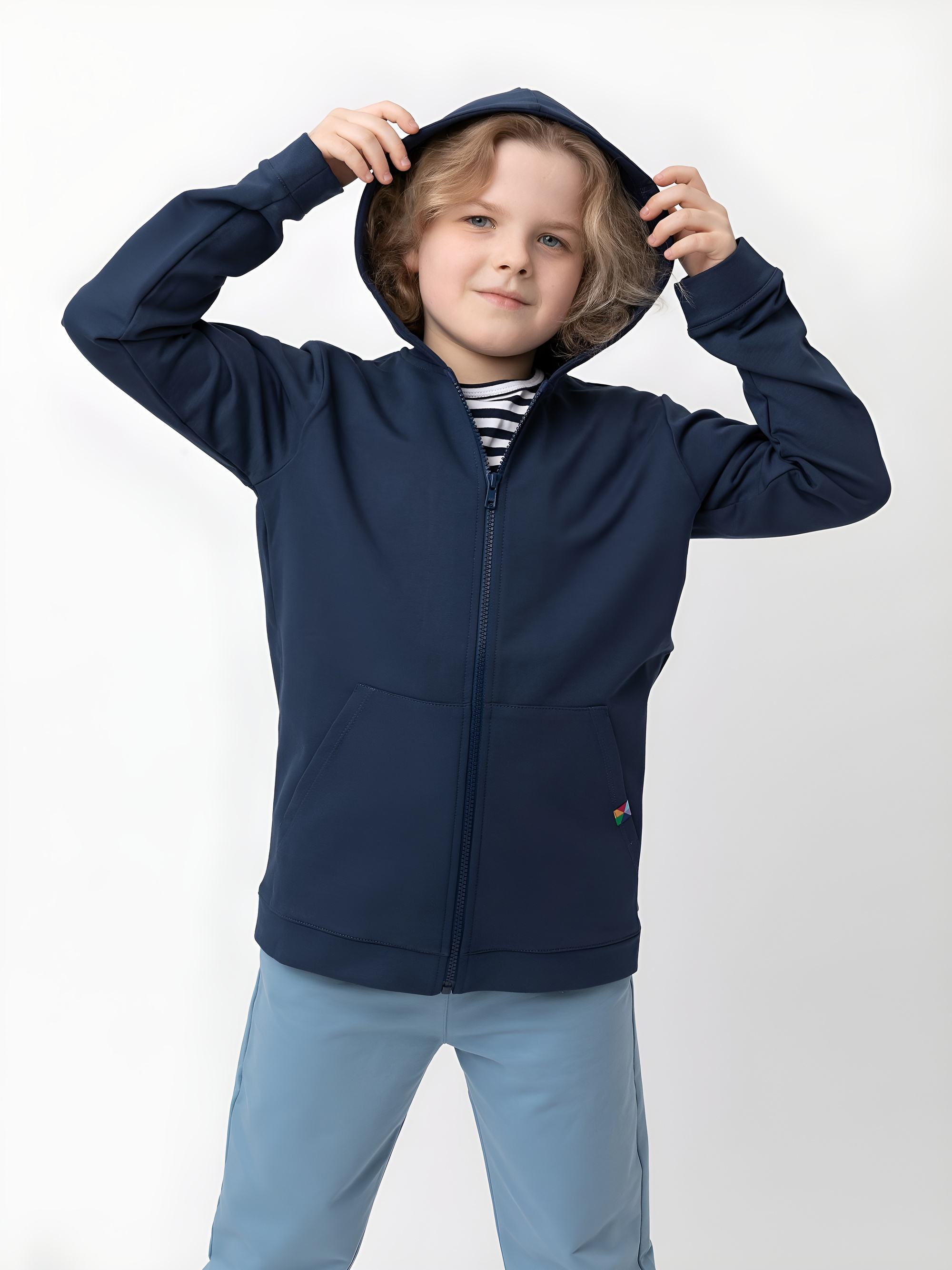 Granatowa bluza z kapturem Junior