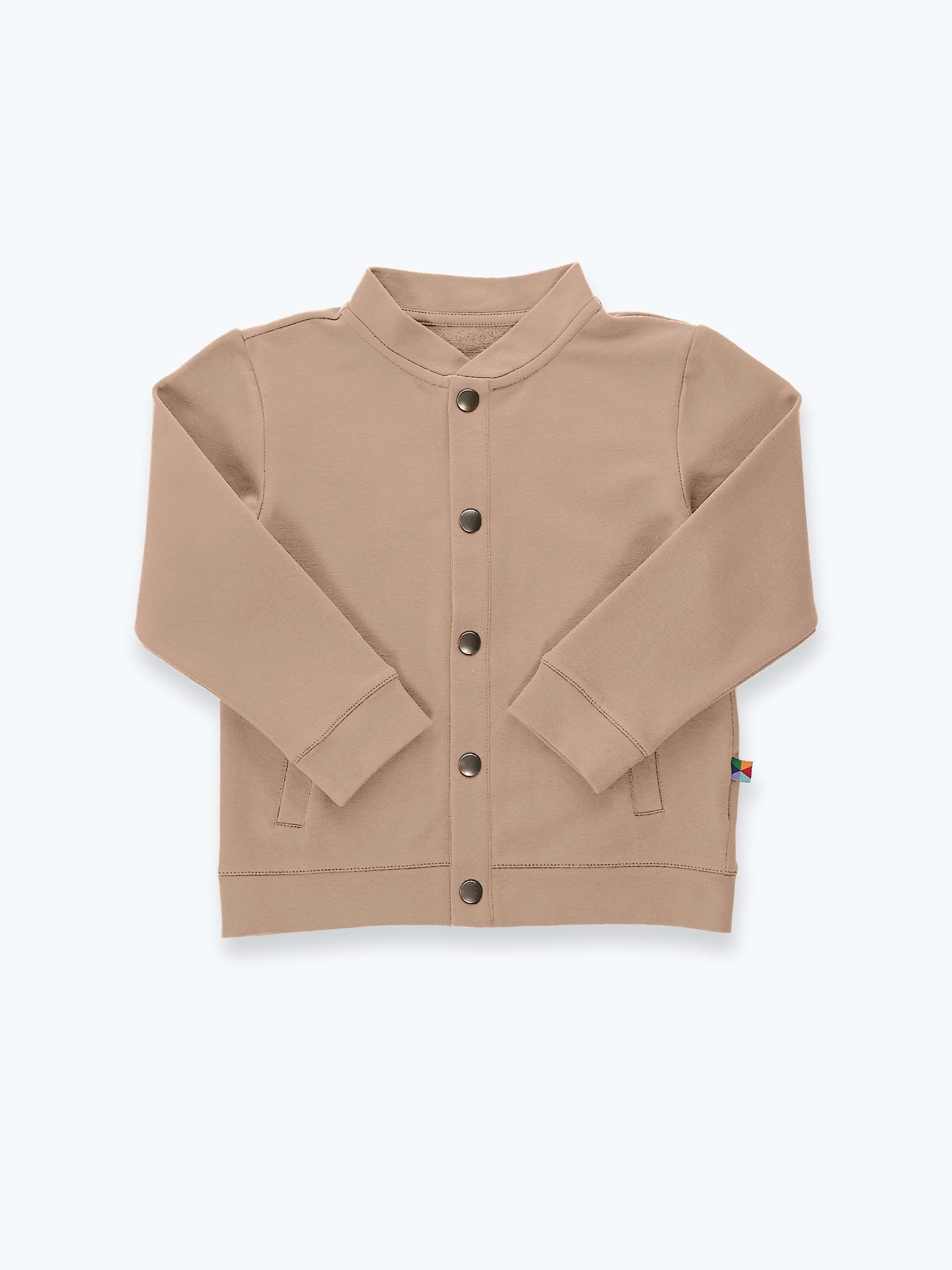 Mocha mousse bluza bomber z kieszeniami