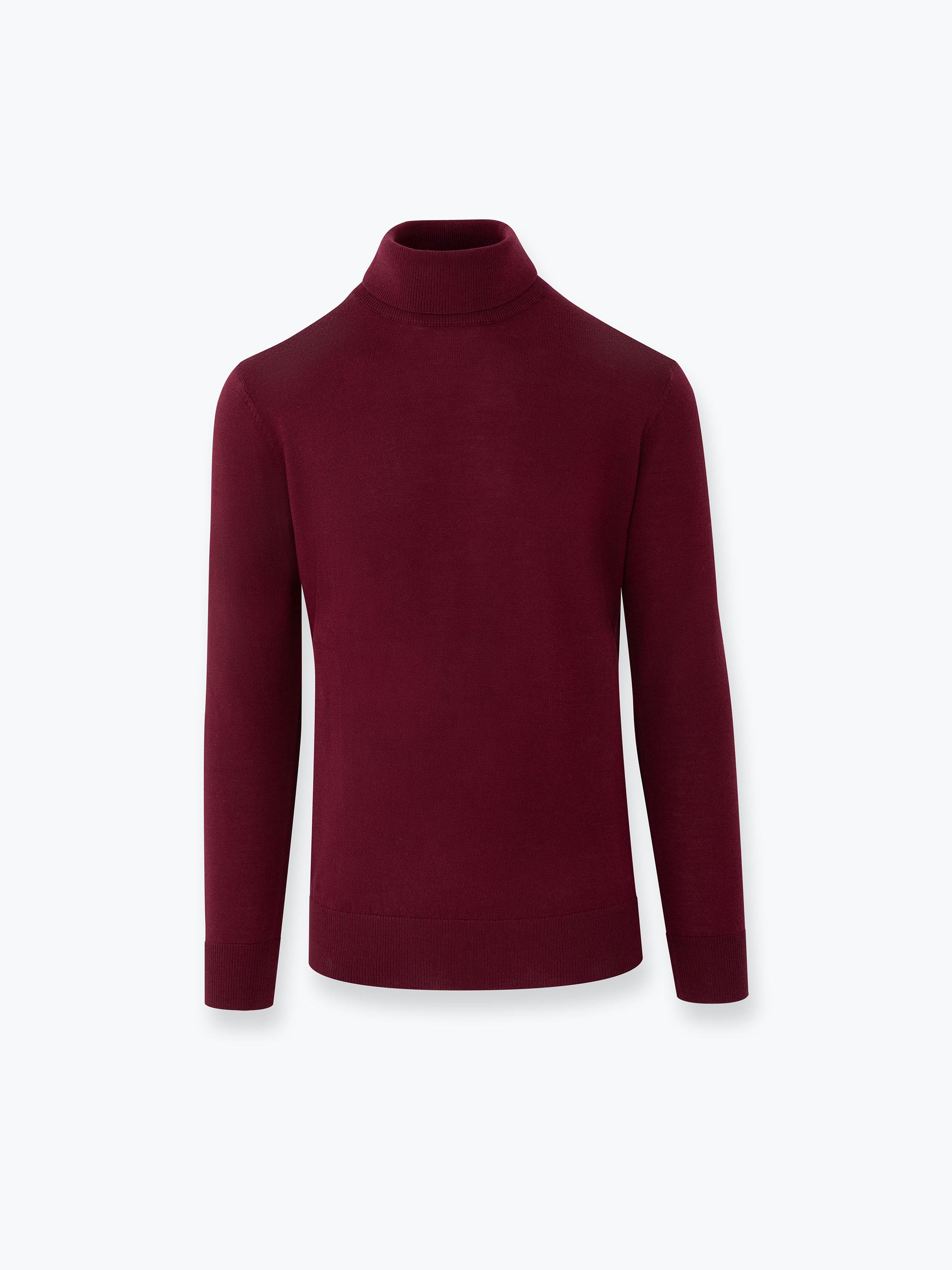 Bordowy golf z wełny merino męski