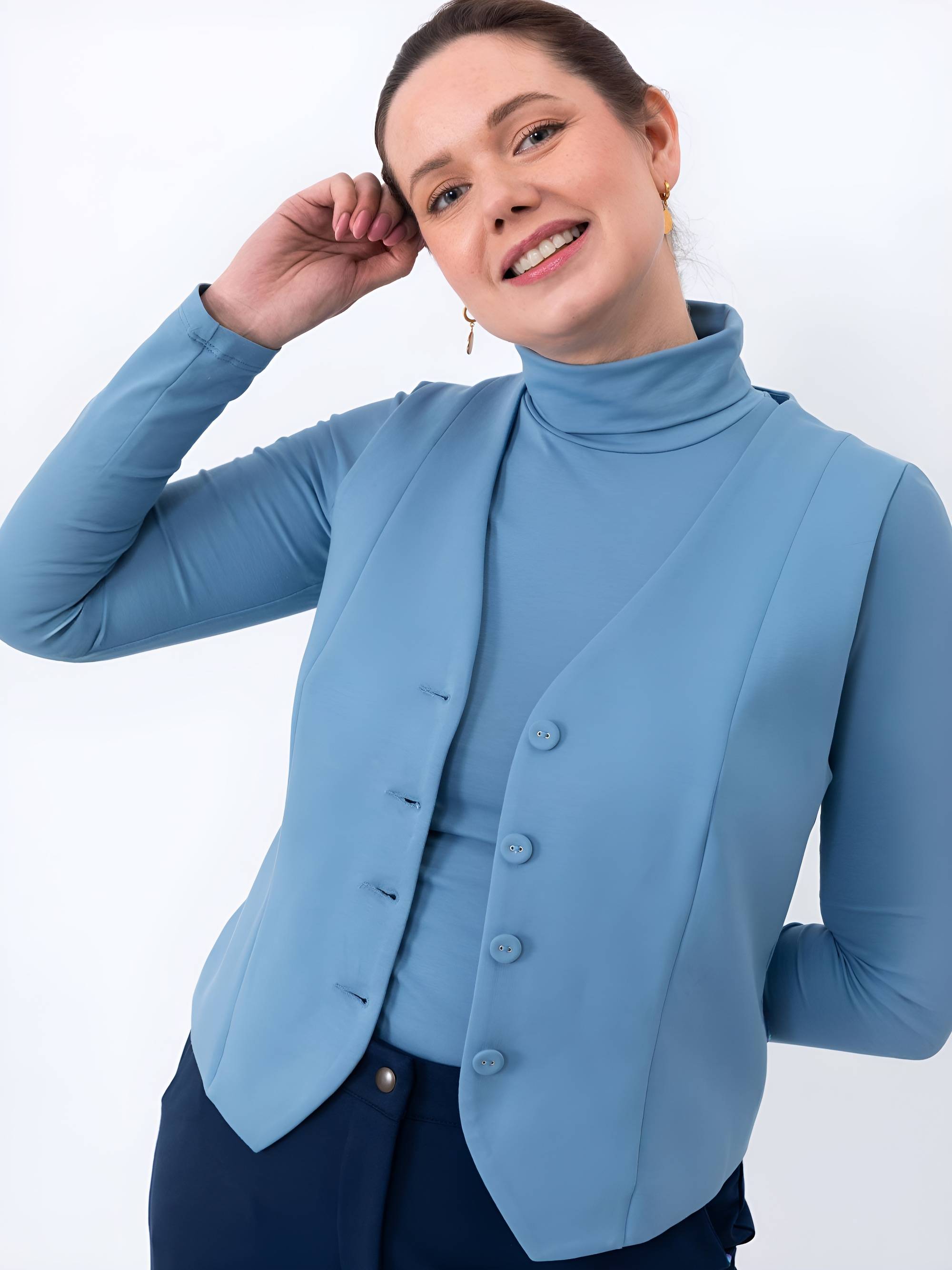 Sky blue vest Women