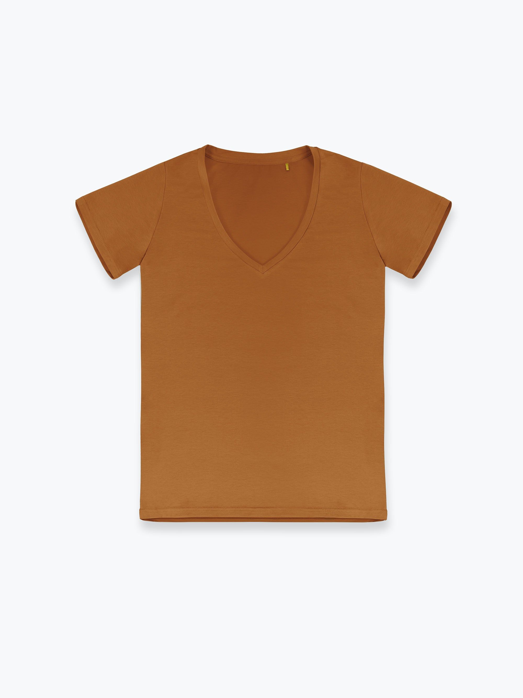 Karmelowy T-shirt damski