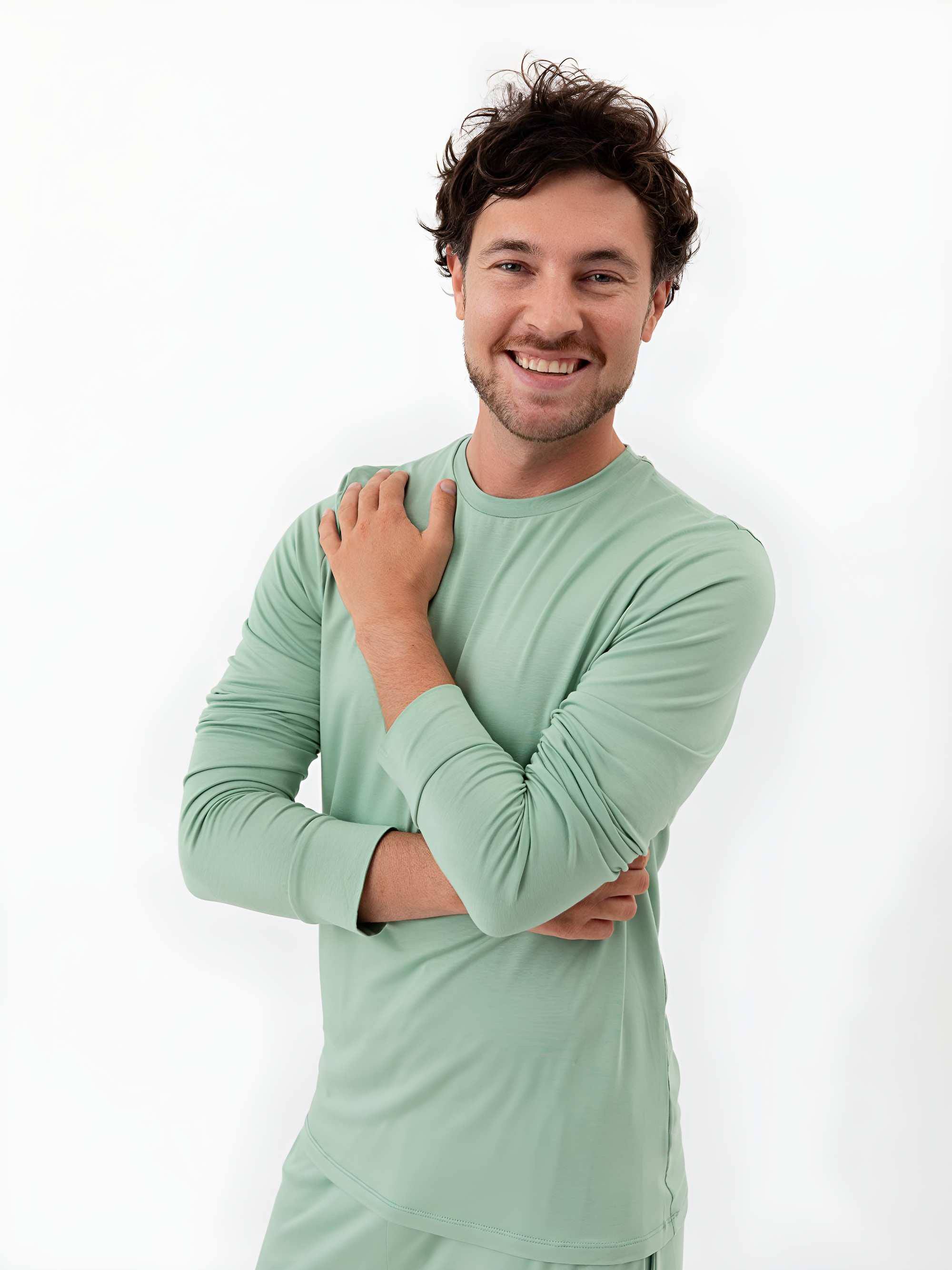 Celadon long sleeve pajama top Men