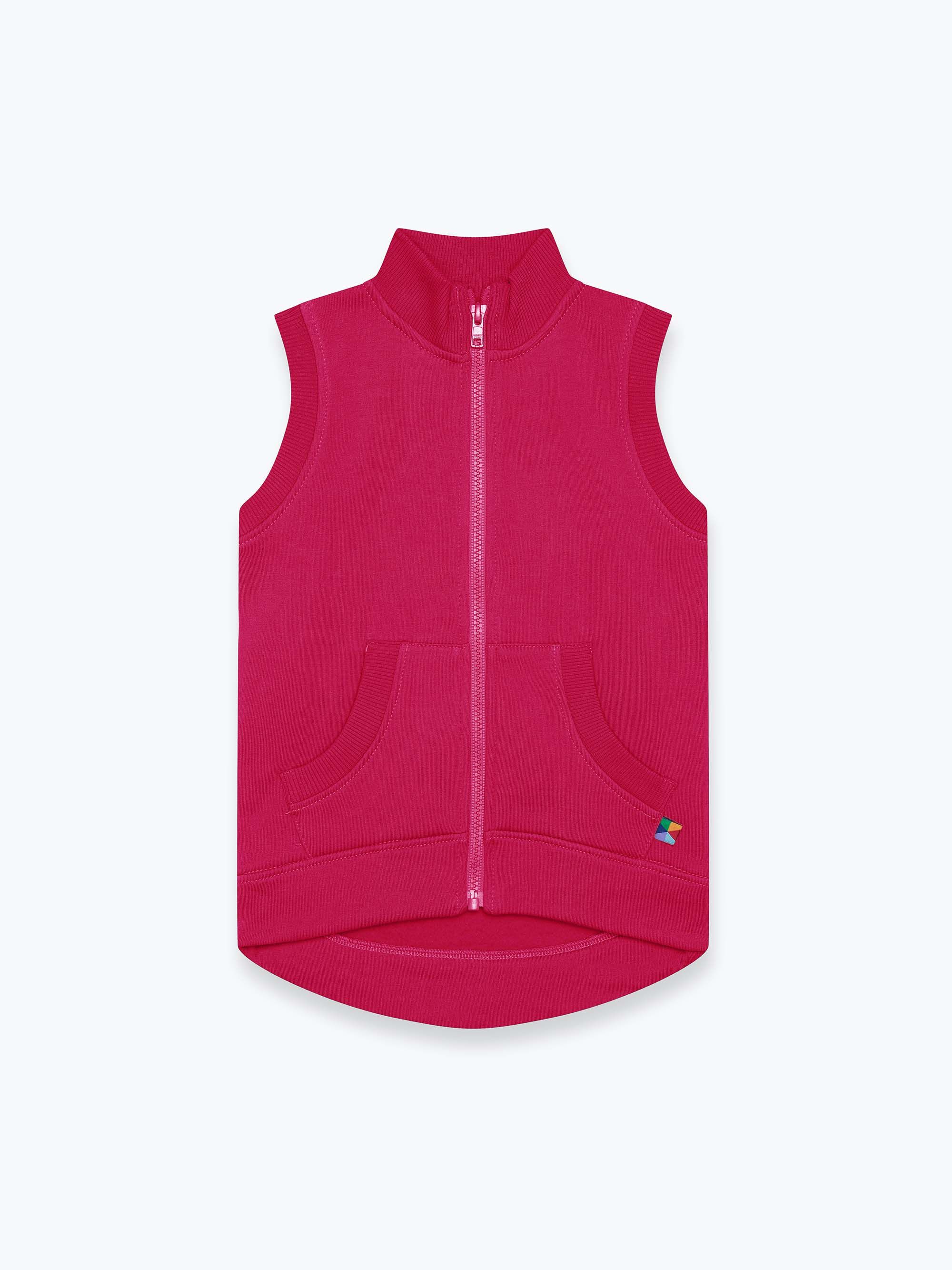 Pink zip-up vest