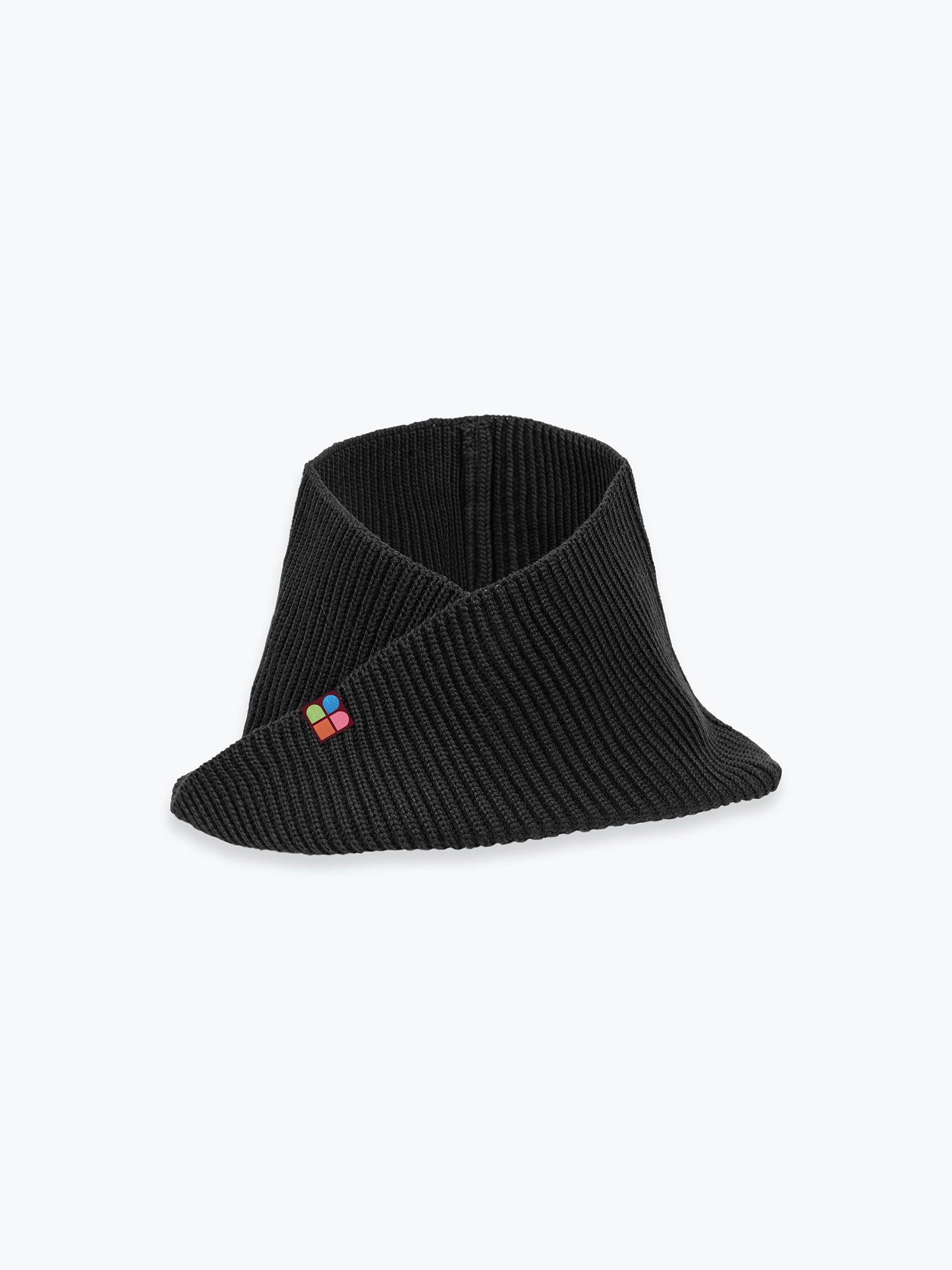 Black merino wool neck warmer kids