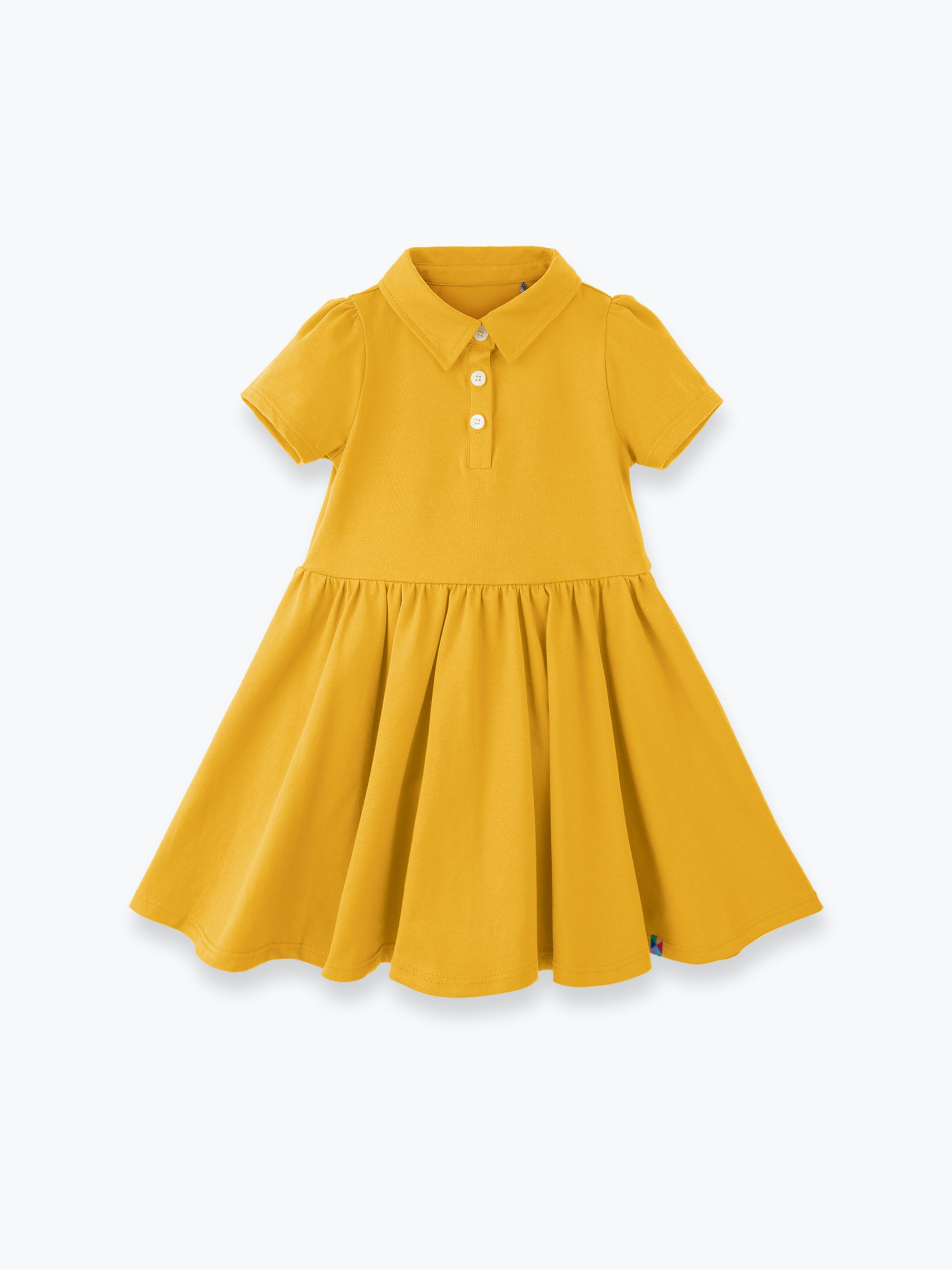 Musztardowa sukienka polo