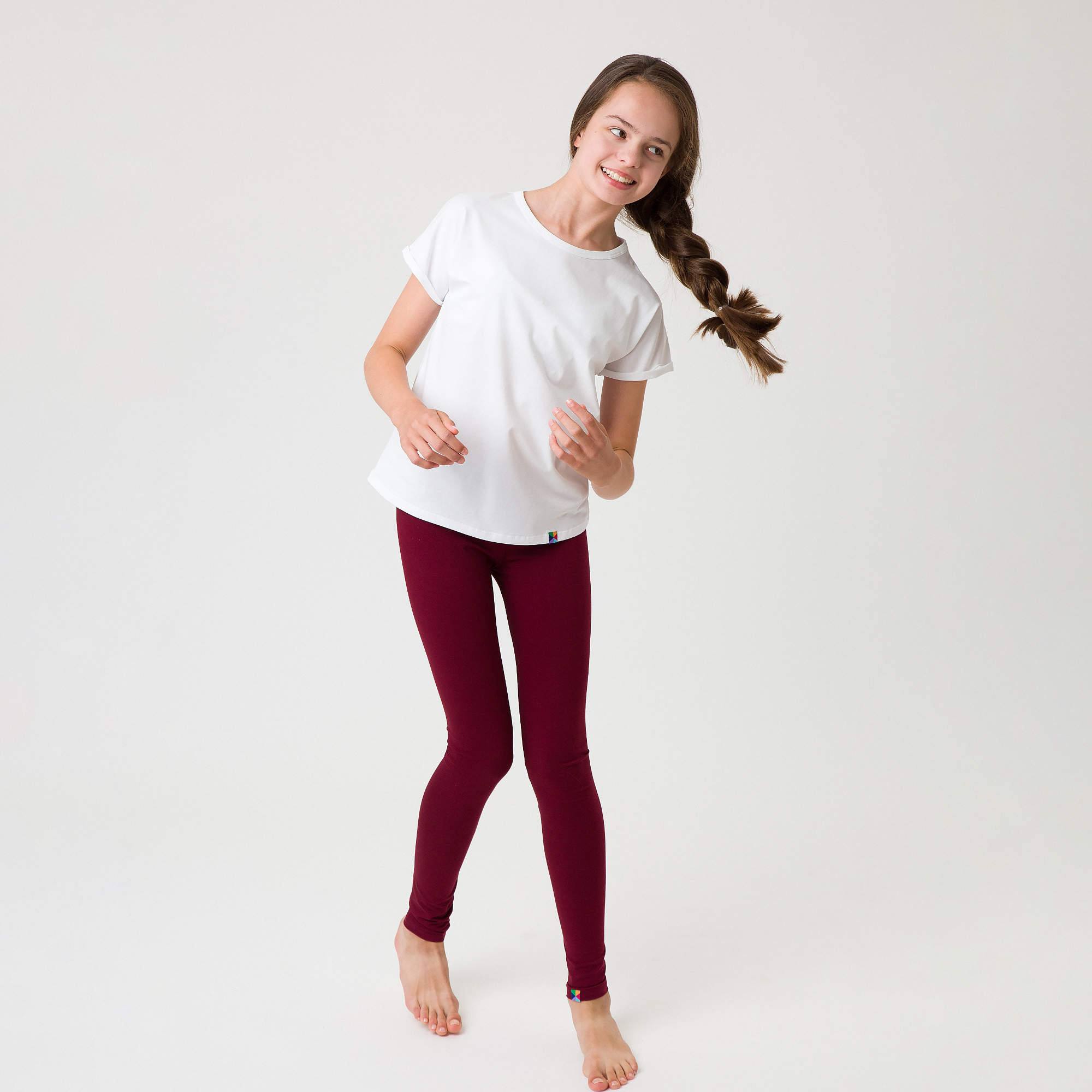 Bordowe legginsy Junior