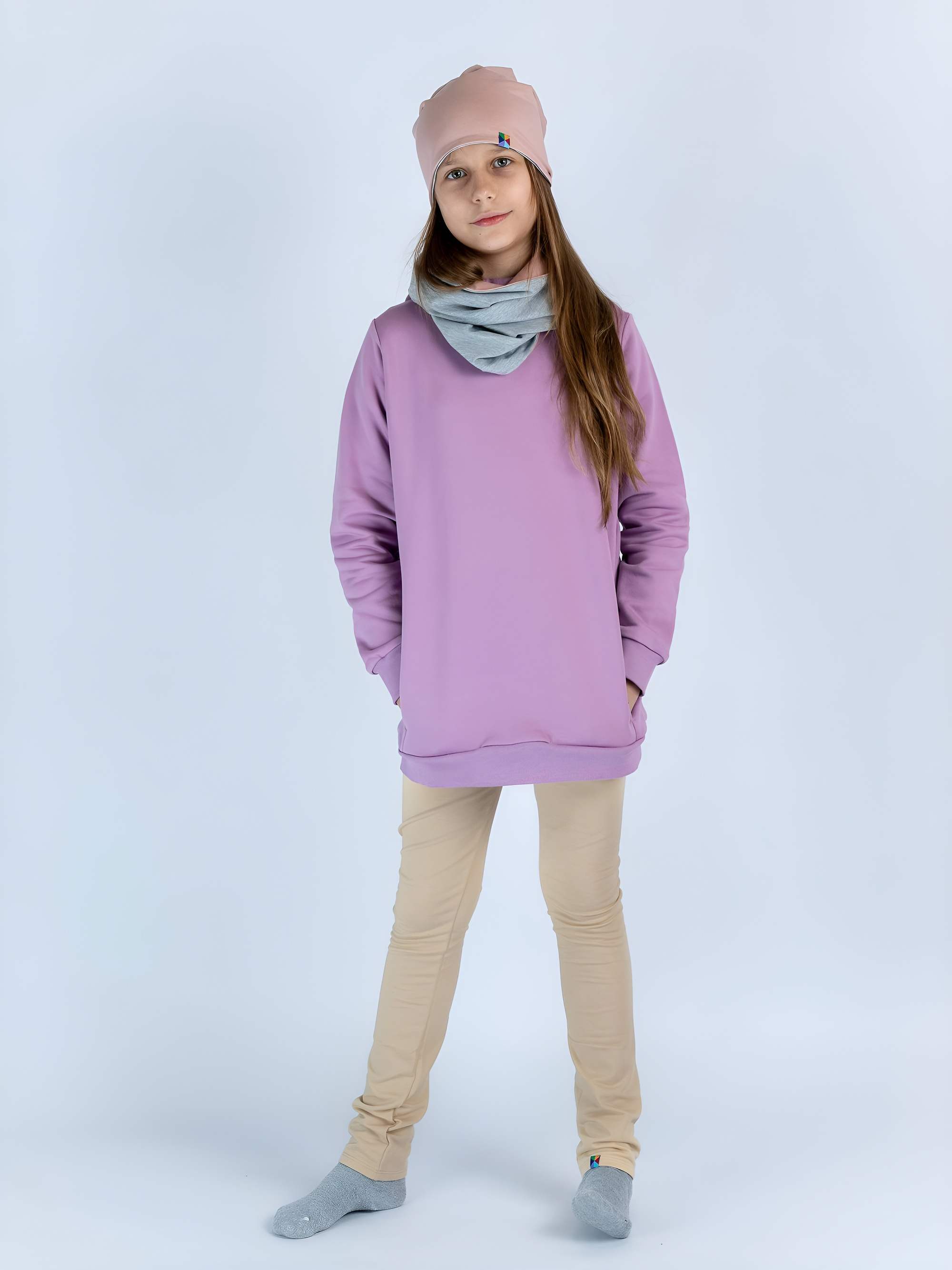 Beżowe legginsy Junior