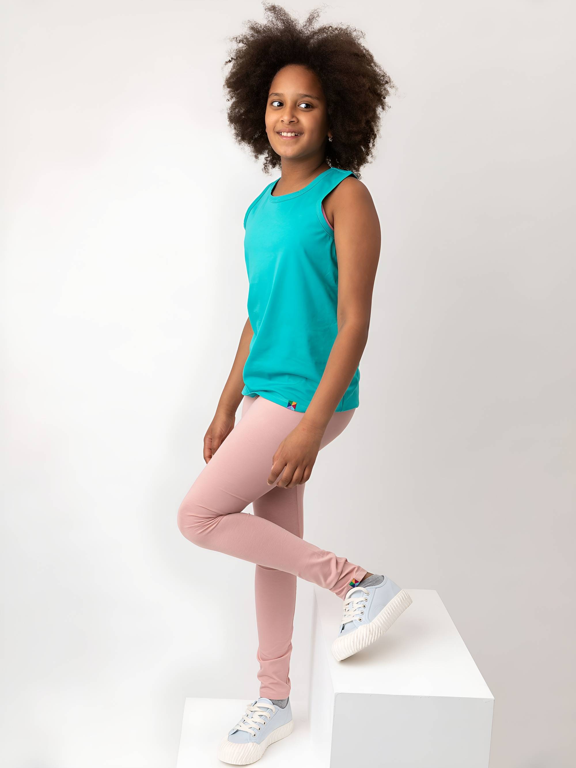 Pudroworóżowe legginsy Junior
