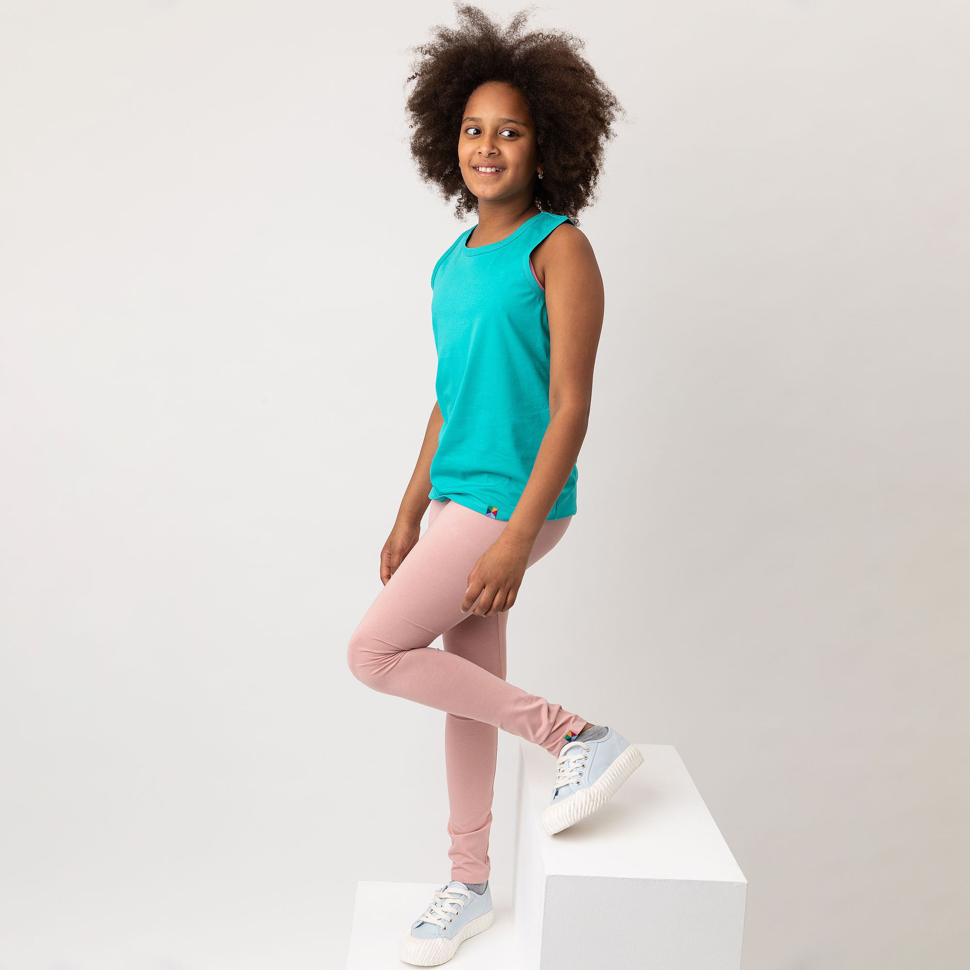 Pudroworóżowe legginsy Junior