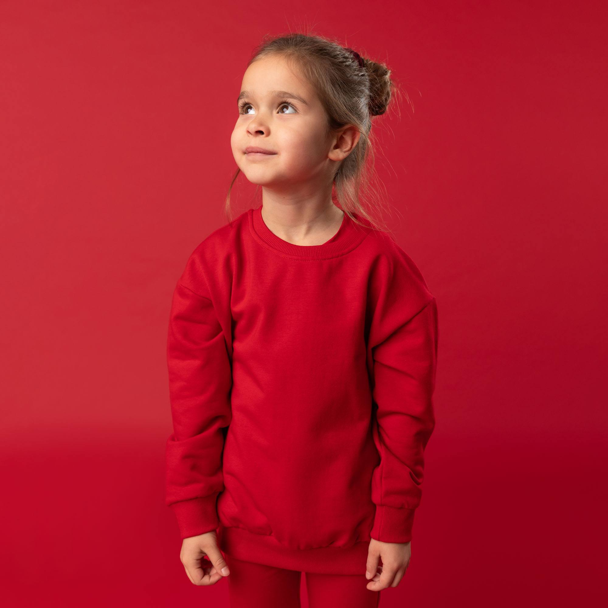 Czerwona bluza dresowa z meszkiem