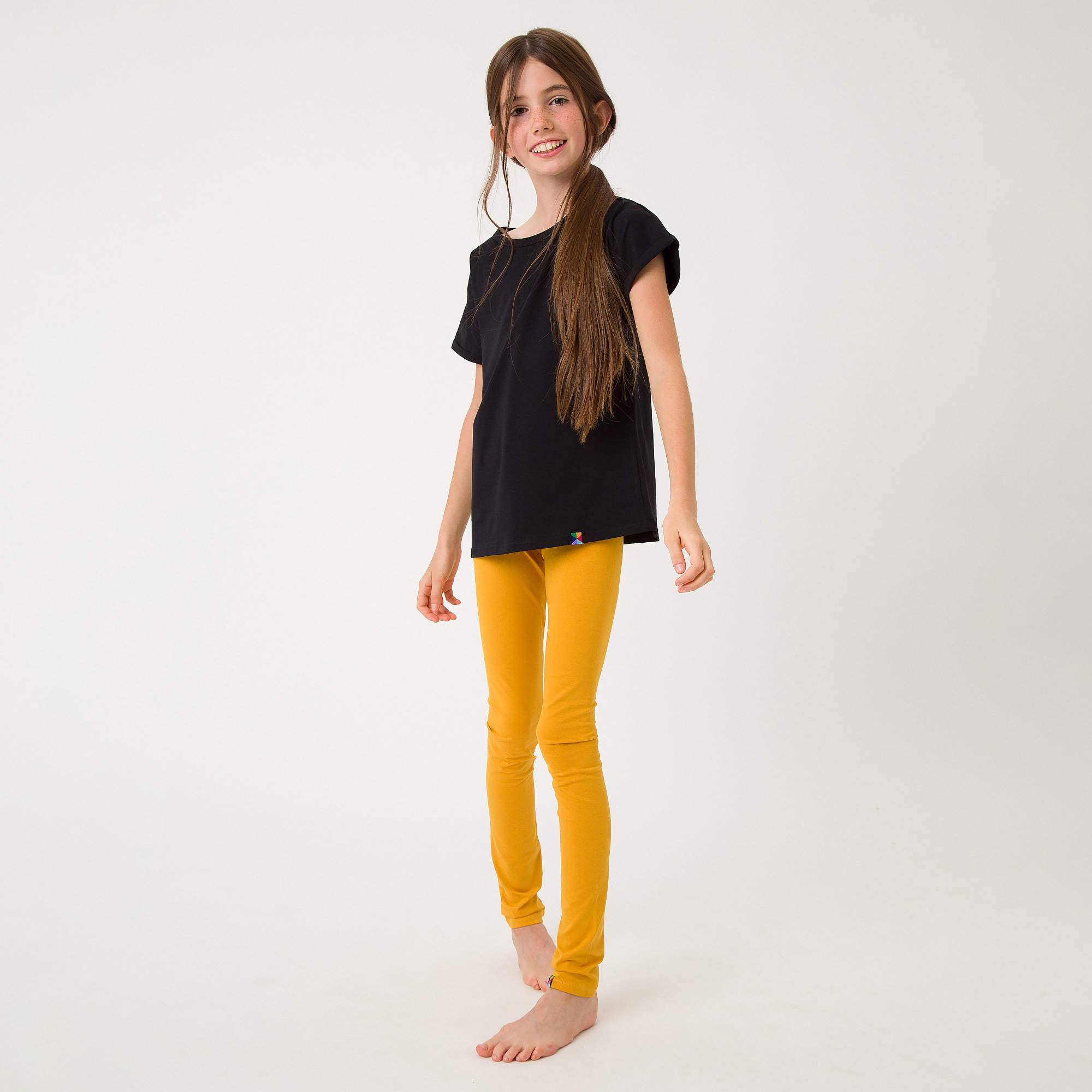Musztardowe legginsy Junior