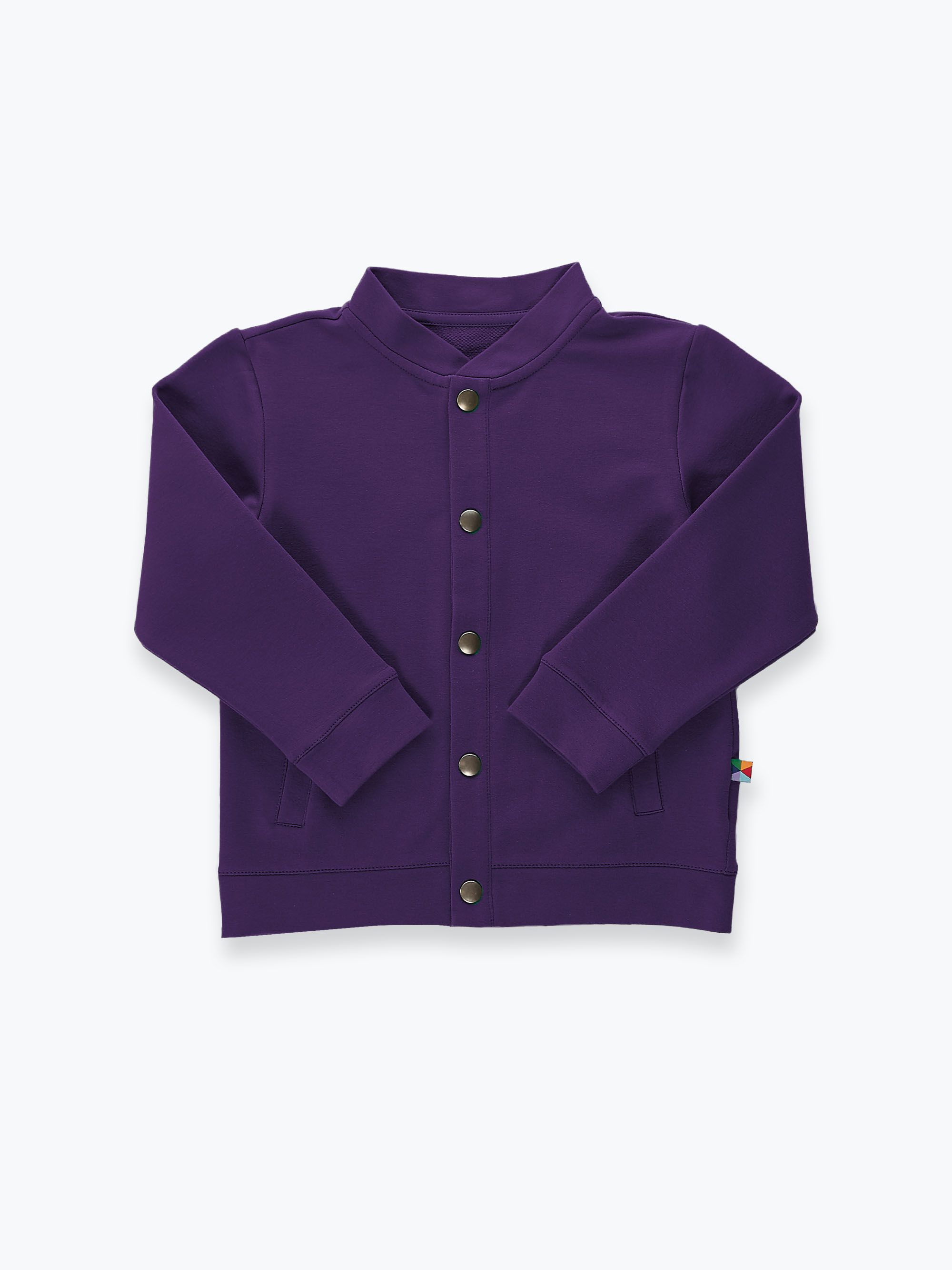 Fioletowa bluza bomber z kieszeniami