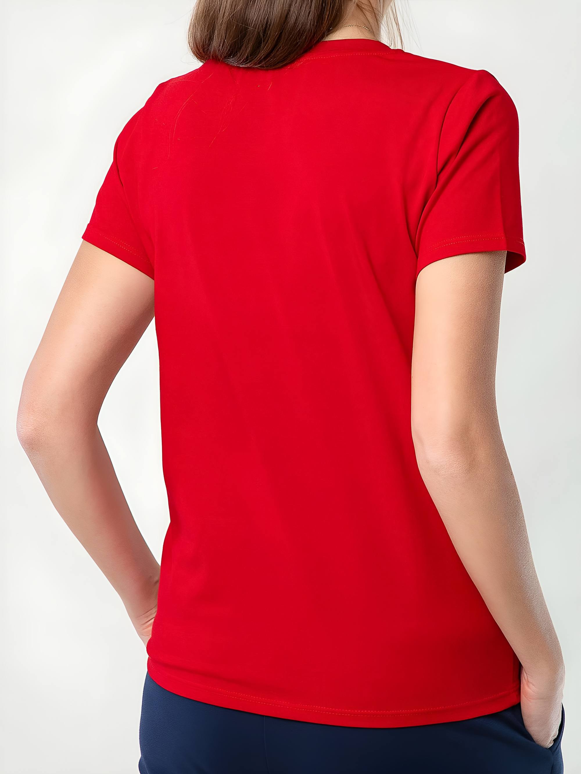 Czerwony T-shirt damski