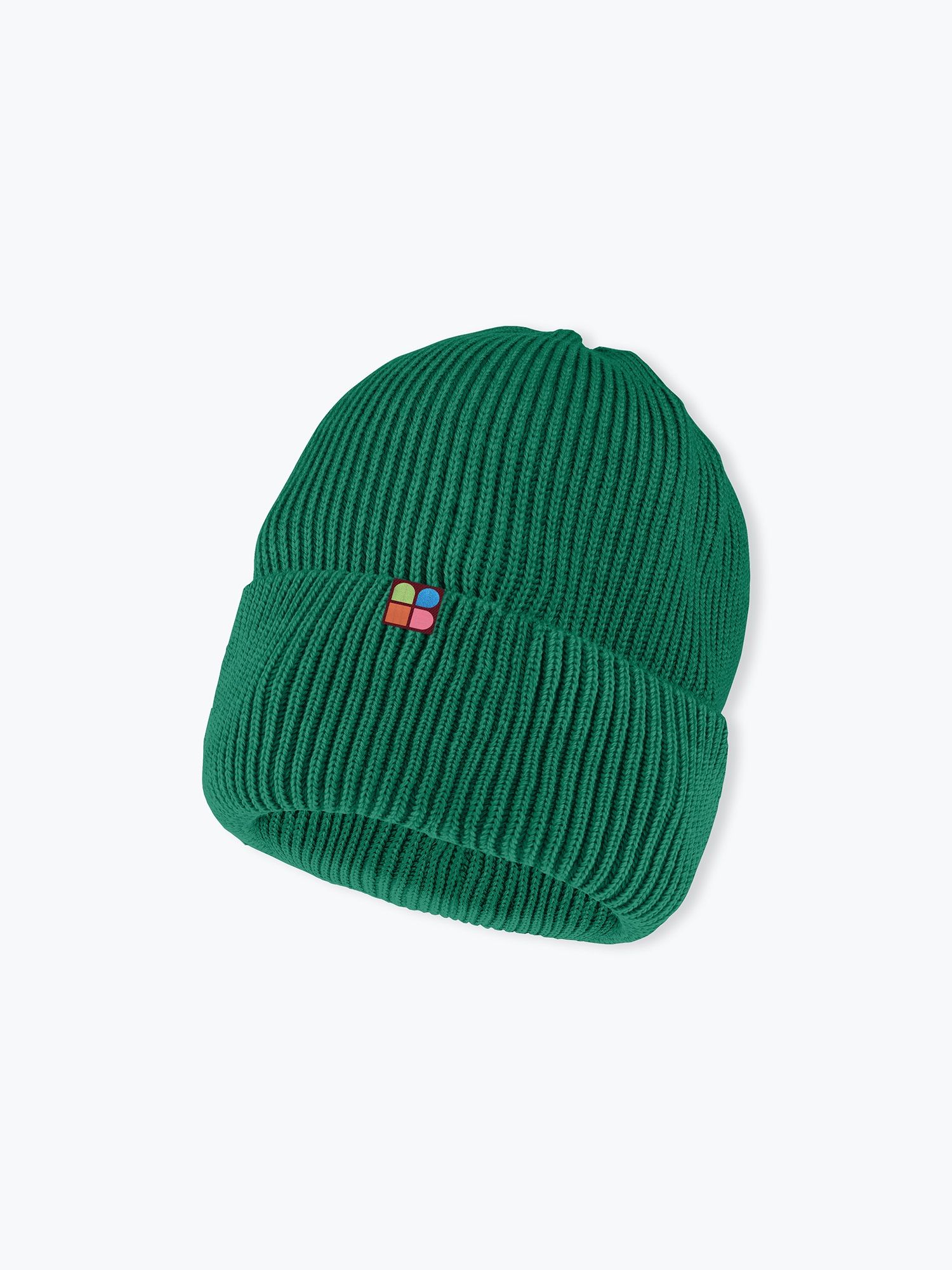 Green merino wool hat kids