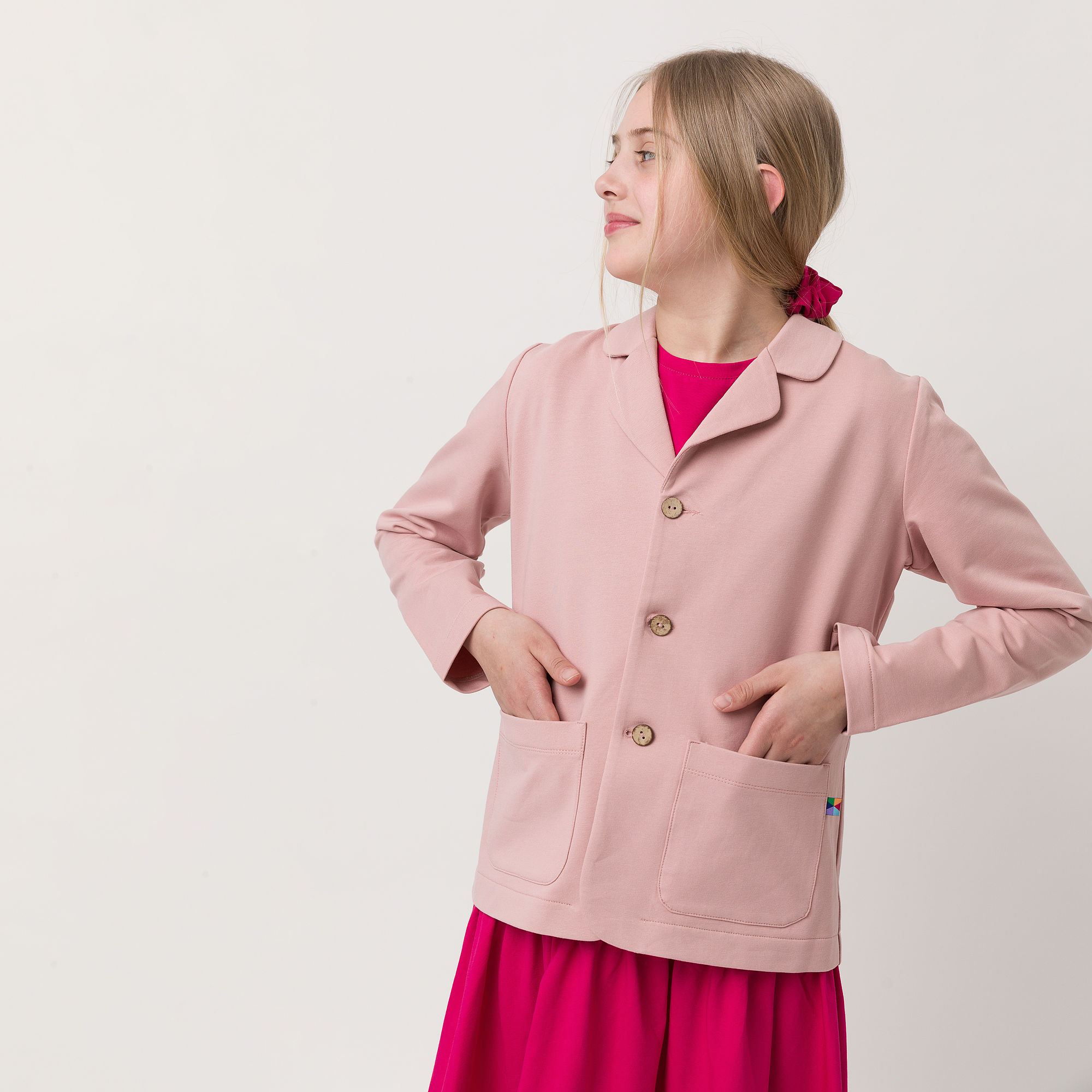Pudroworóżowa marynarka dresowa Junior