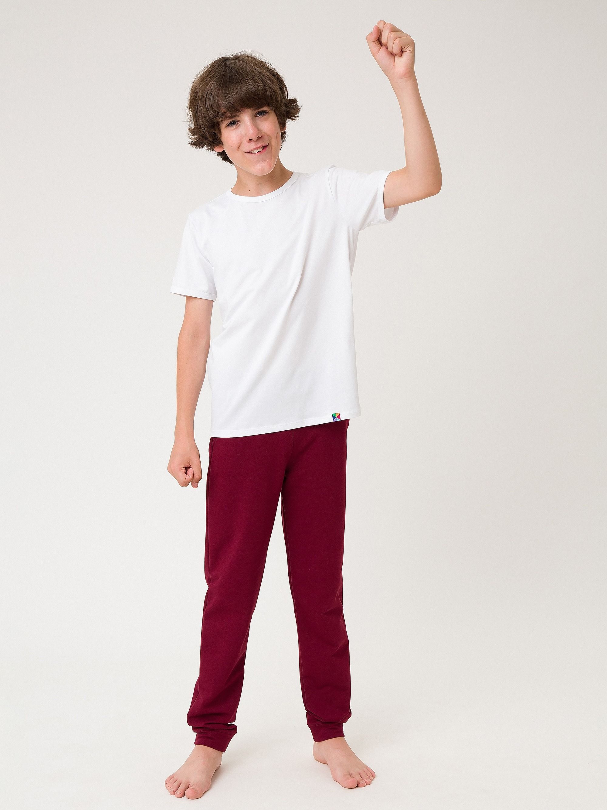 Bordowe spodnie dresowe Junior