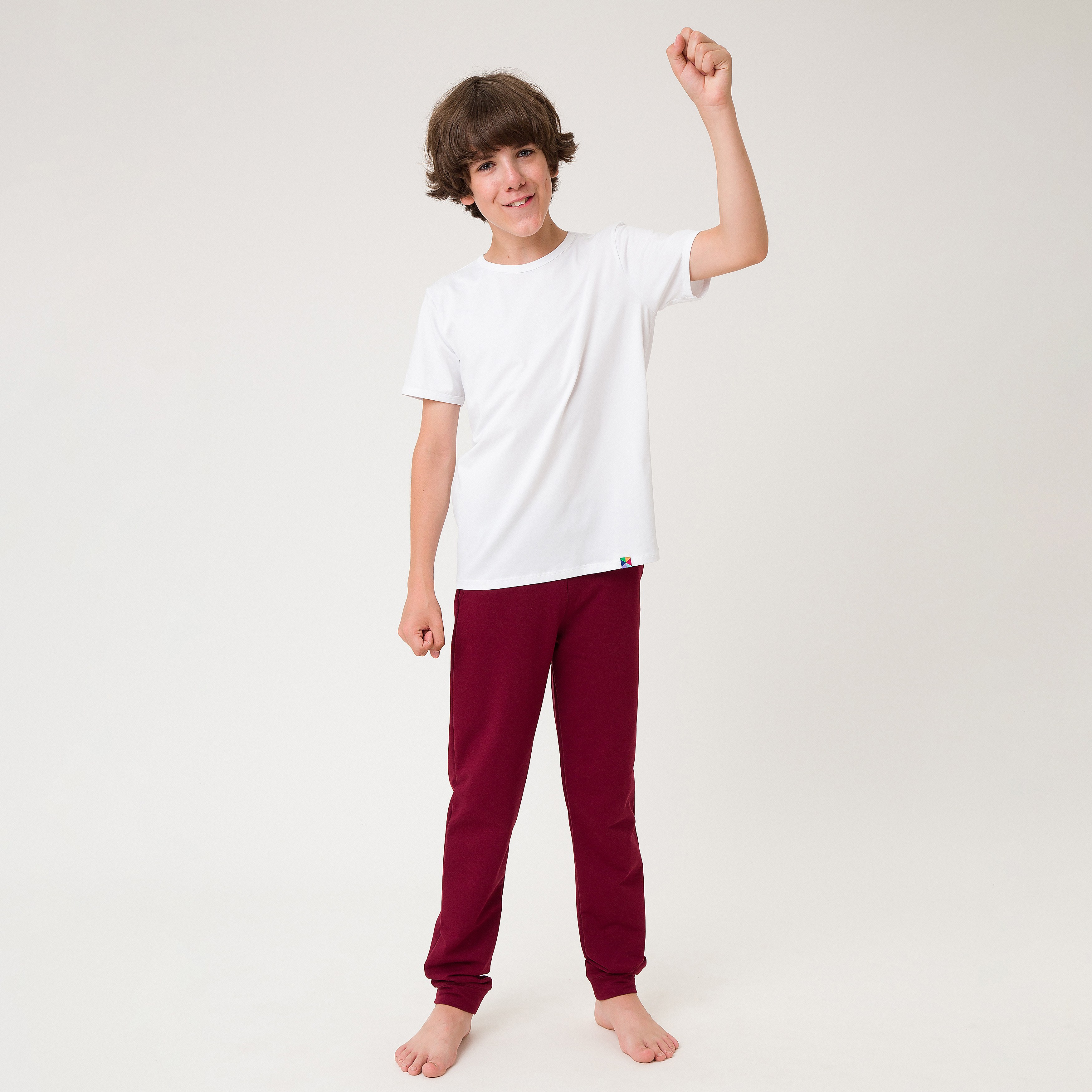 Bordowe spodnie dresowe Junior