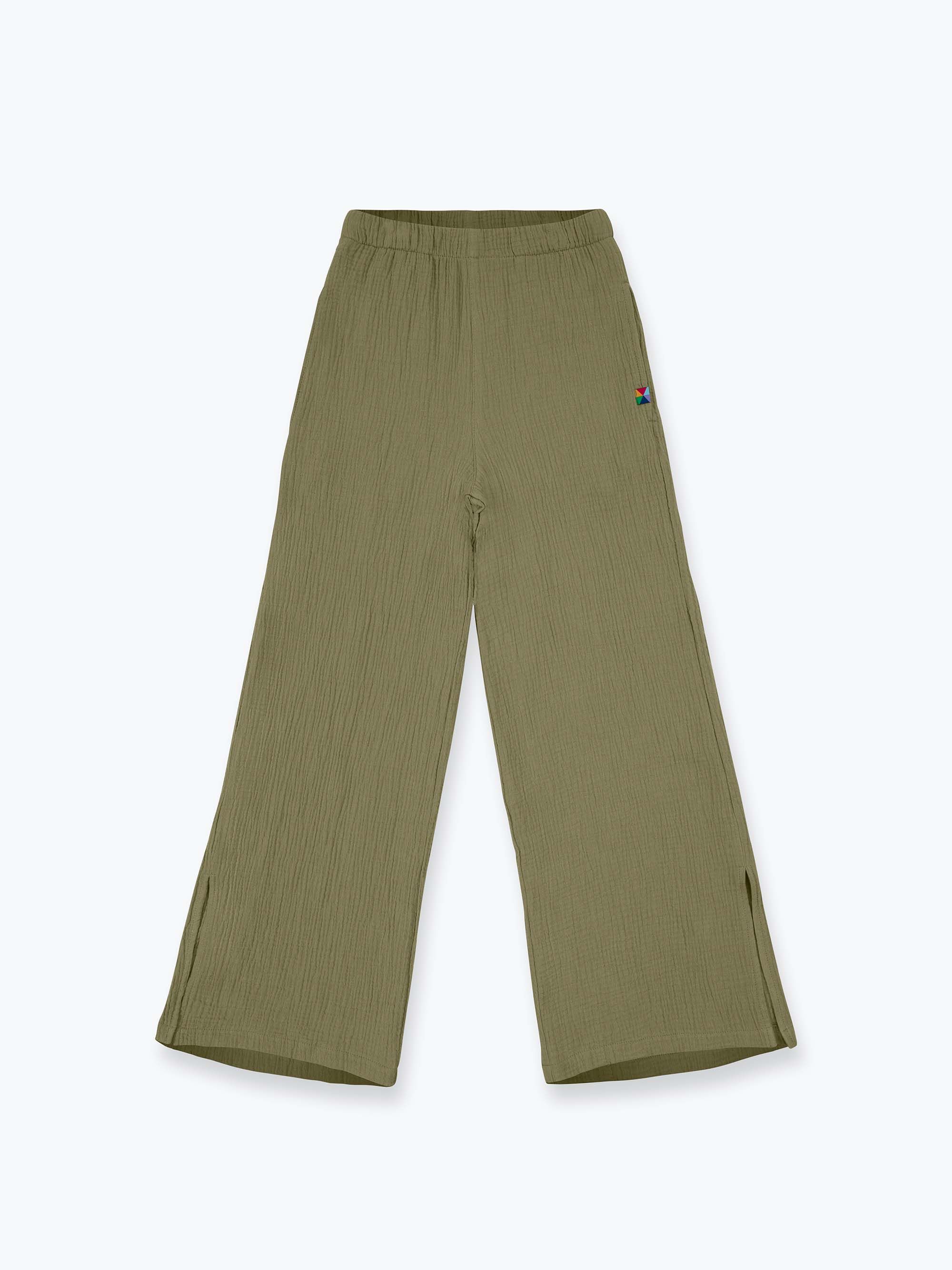 Khaki spodnie muślinowe Junior
