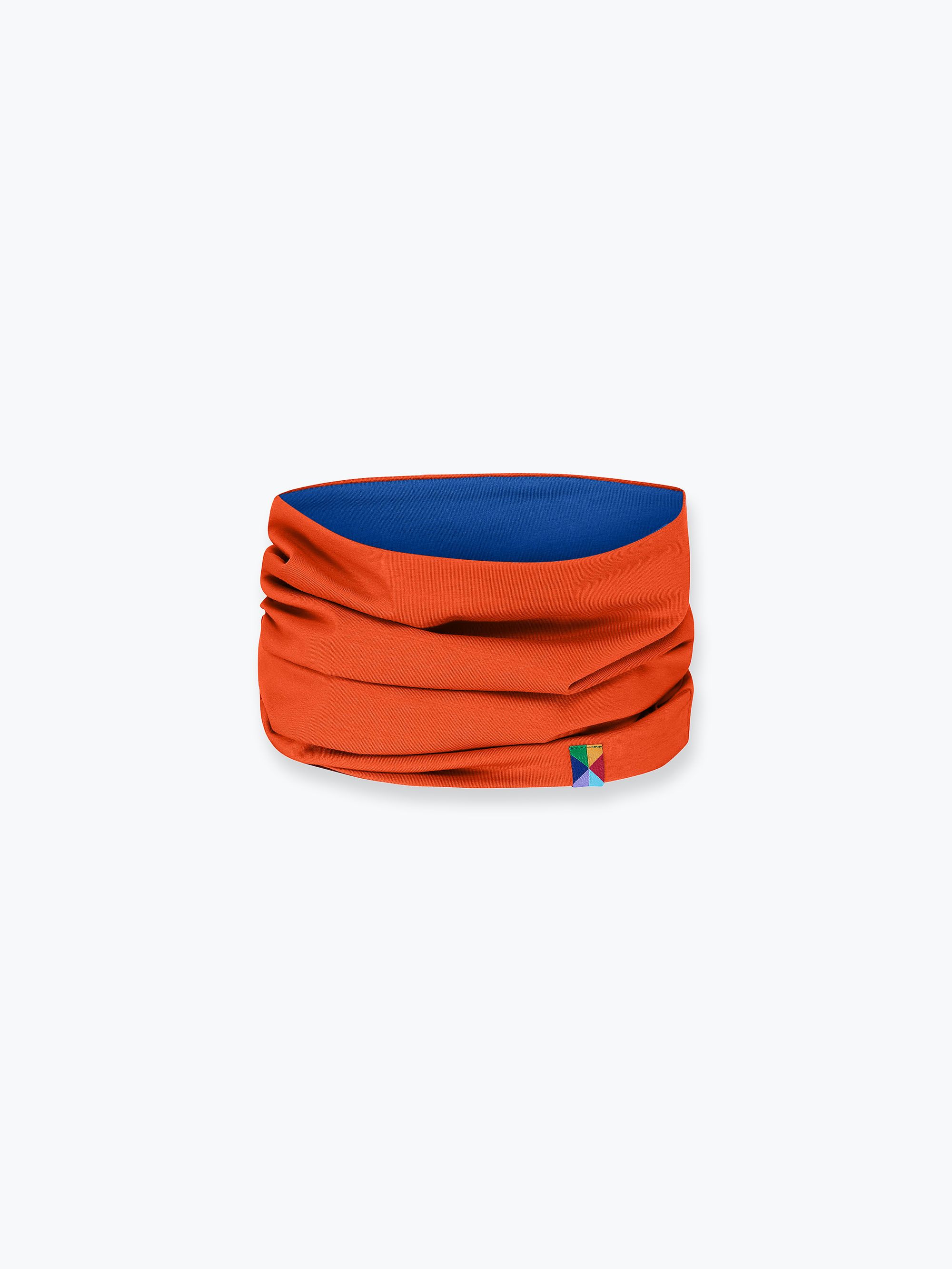 Orange - blue reversible neck warmer Junior