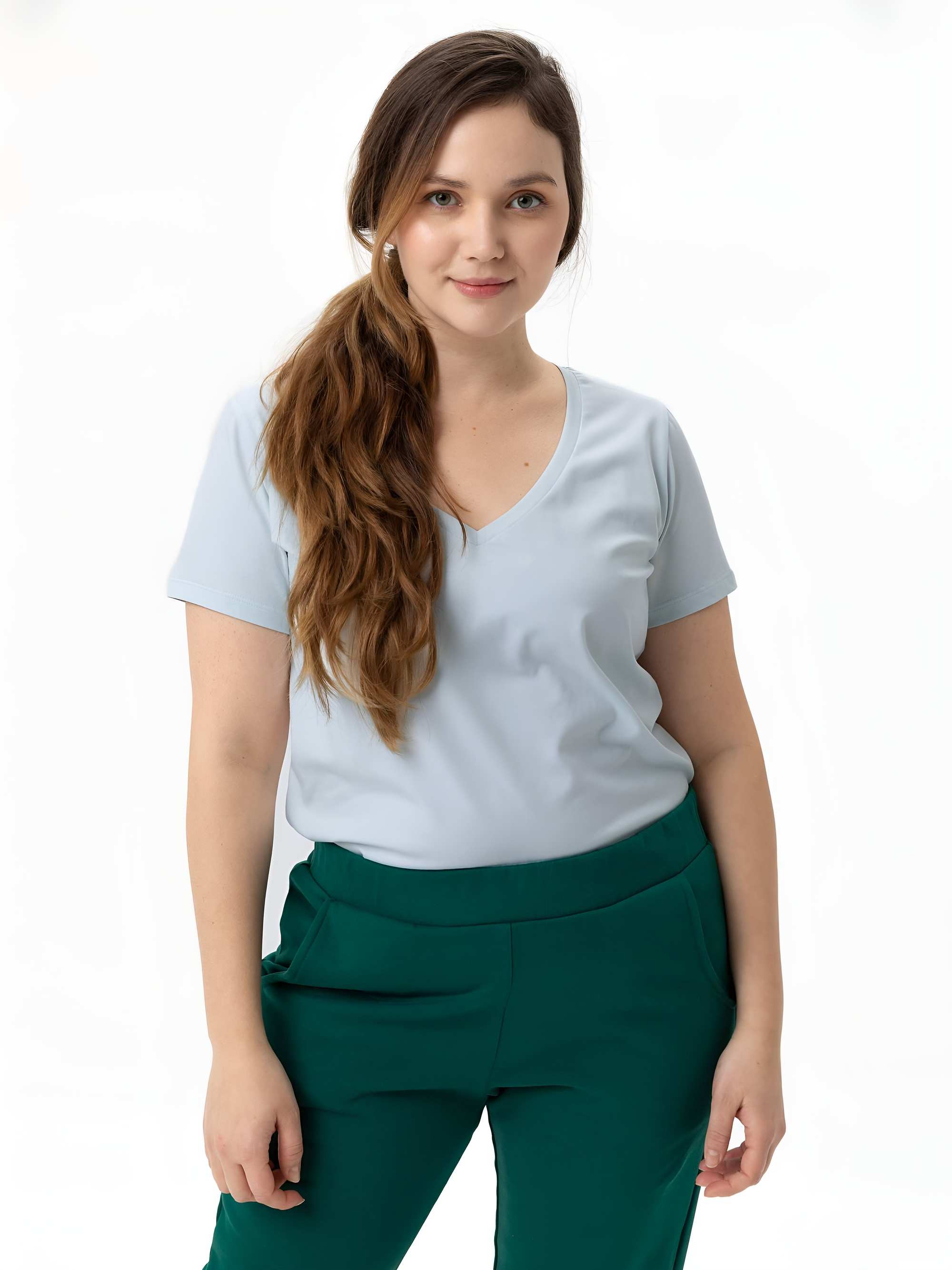 Jasnoniebieski t-shirt damski