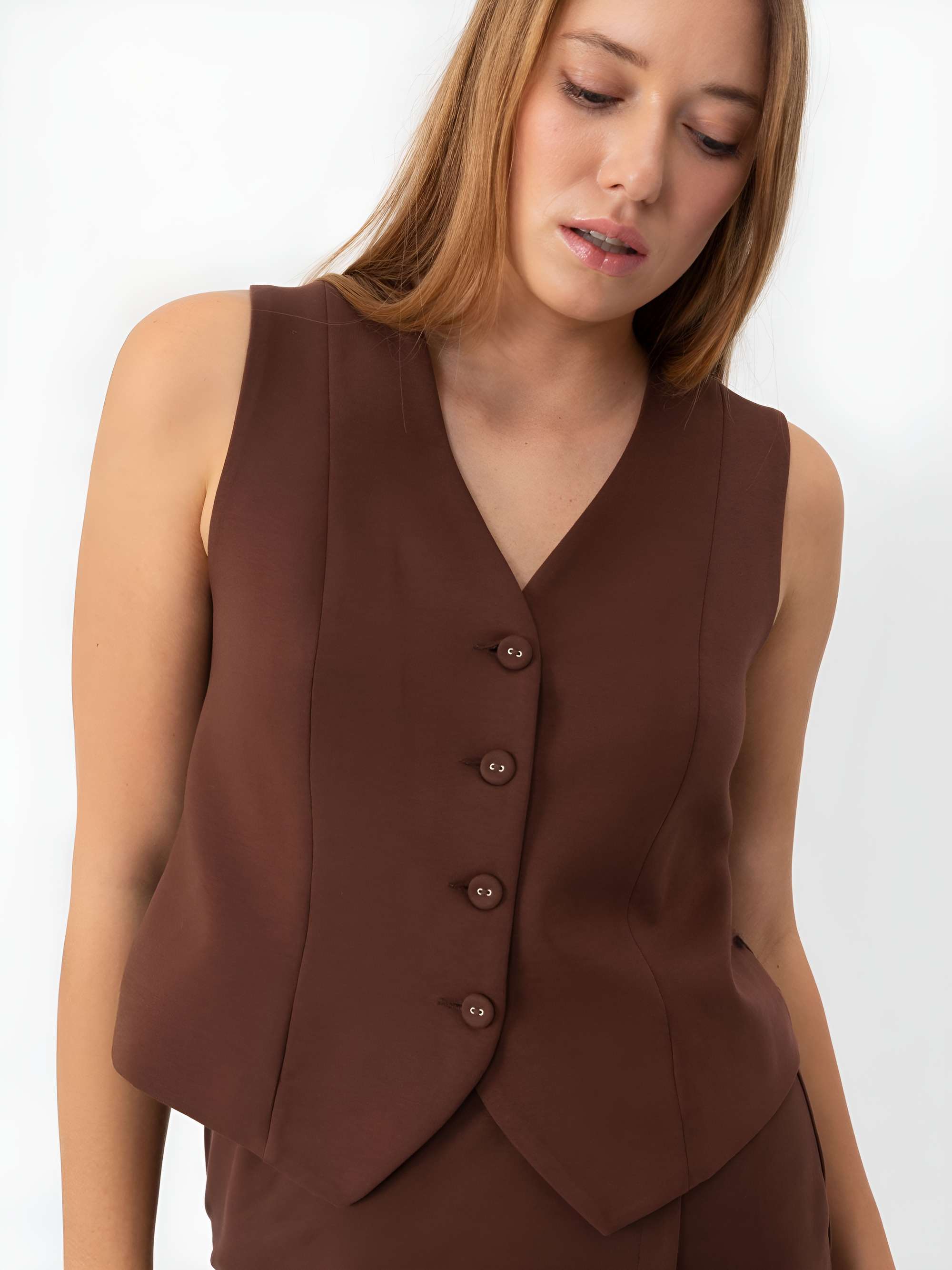 Brown vest Women